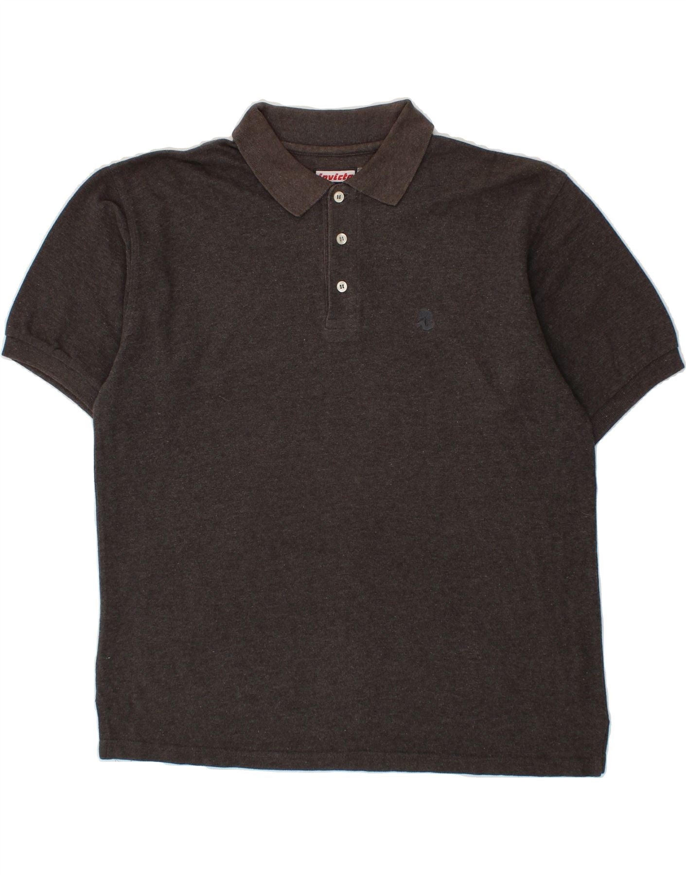 INVICTA Mens Polo Shirt Large Grey Cotton Vintage Invicta and Second-Hand Invicta from Messina Hembry