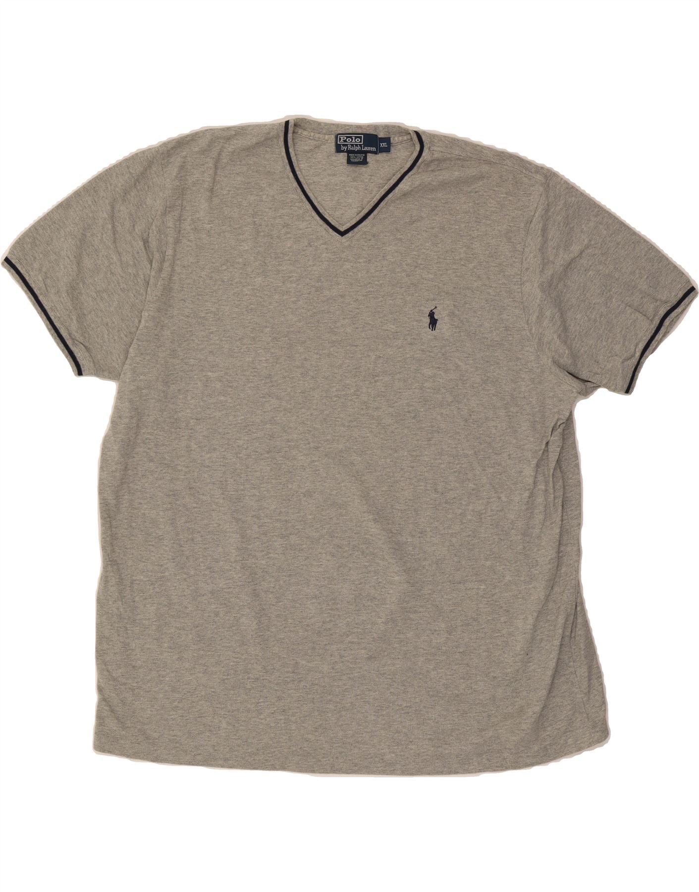 POLO RALPH LAUREN Mens T-Shirt Top 2XL Grey Cotton Vintage Polo Ralph Lauren and Second-Hand Polo Ralph Lauren from Messina Hembry