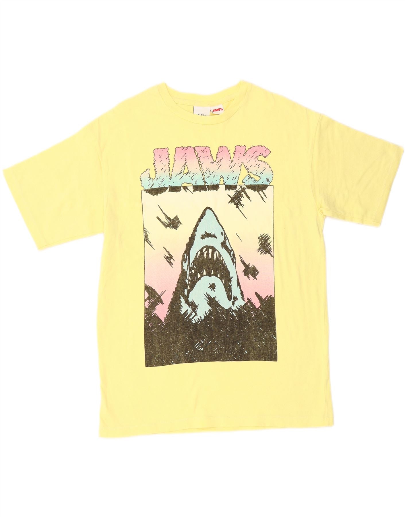 ZARA Mens Graphic T-Shirt Top Small Yellow Cotton Vintage Zara and Second-Hand Zara from Messina Hembry