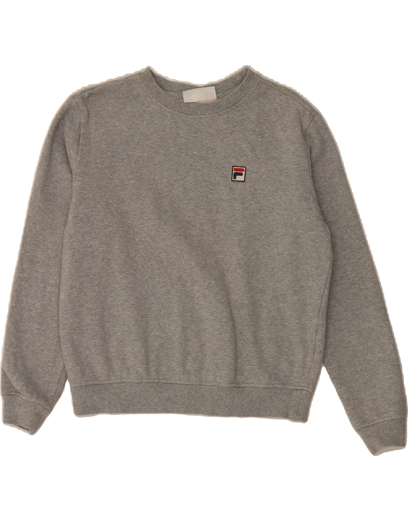 FILA Womens Oversized Sweatshirt Jumper UK 10 Small Grey Cotton Vintage Fila and Second-Hand Fila from Messina Hembry