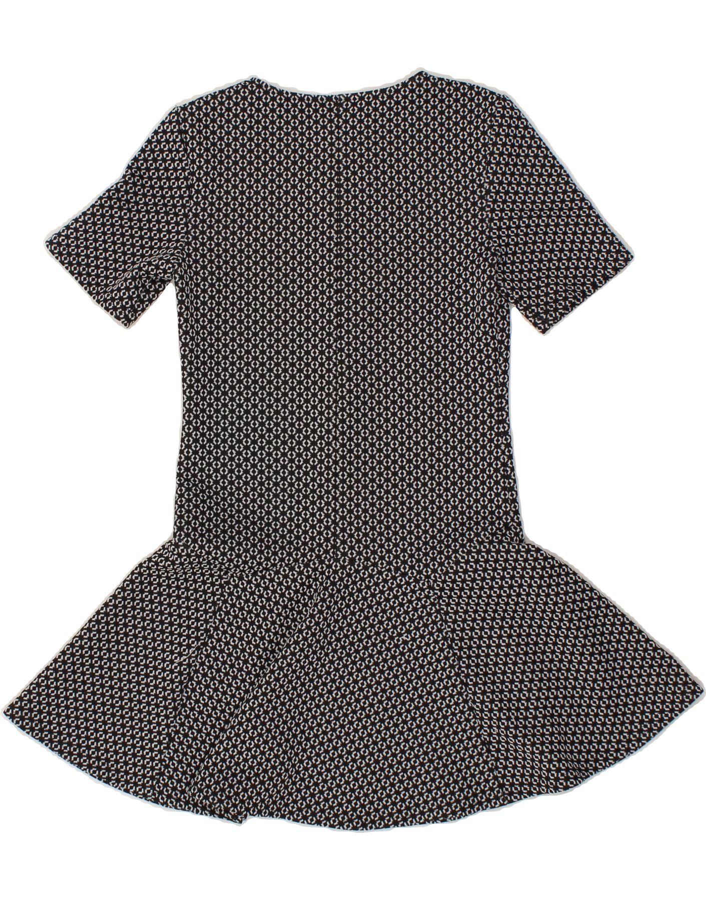 WAREHOUSE Womens Abstract Pattern A-Line Dress UK 8 Small  Black Polyester Vintage Warehouse and Second-Hand Warehouse from Messina Hembry