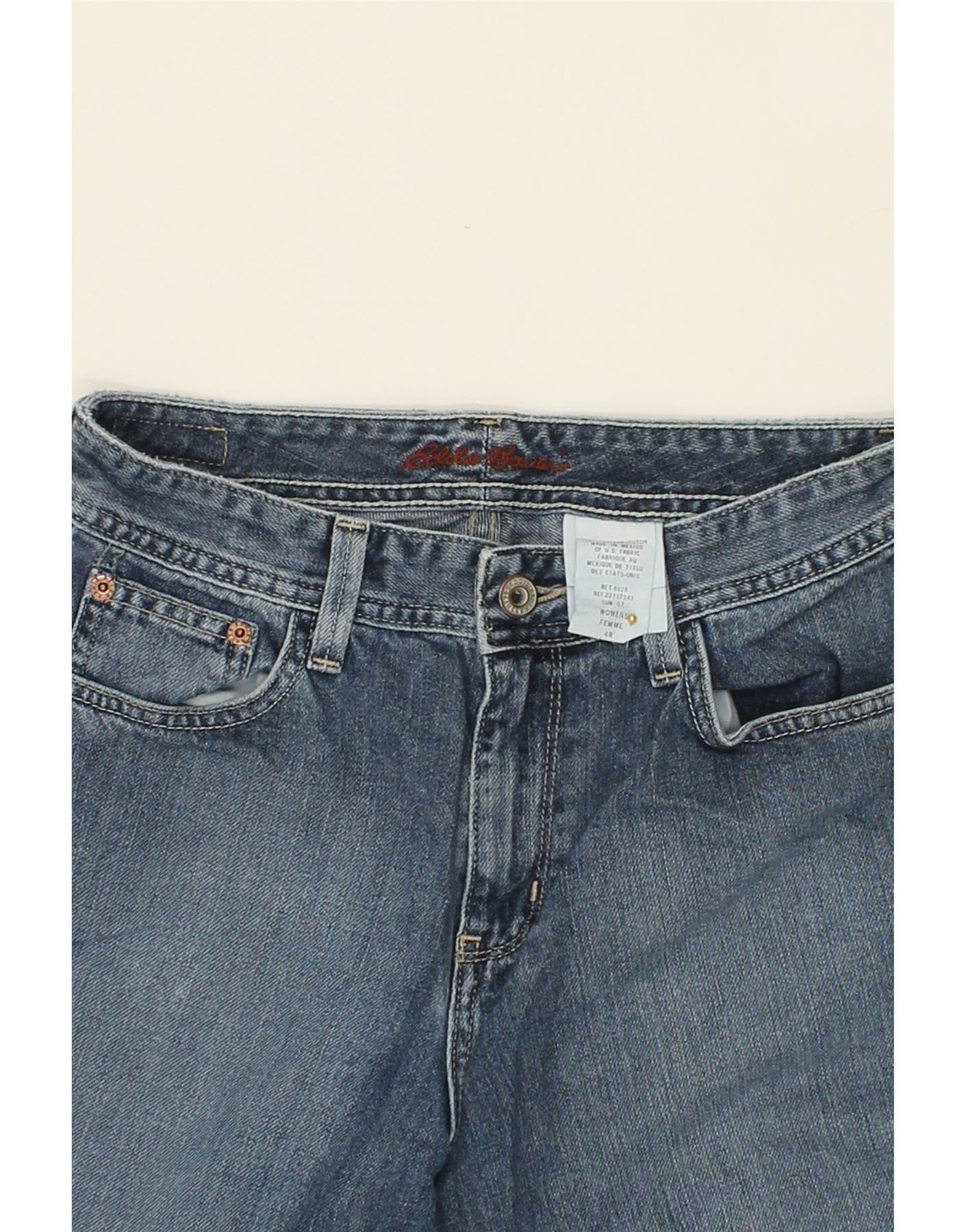 EDDIE BAUER Womens Cropped Jeans US 4 Small W26 L21  Blue Cotton Vintage Eddie Bauer and Second-Hand Eddie Bauer from Messina Hembry