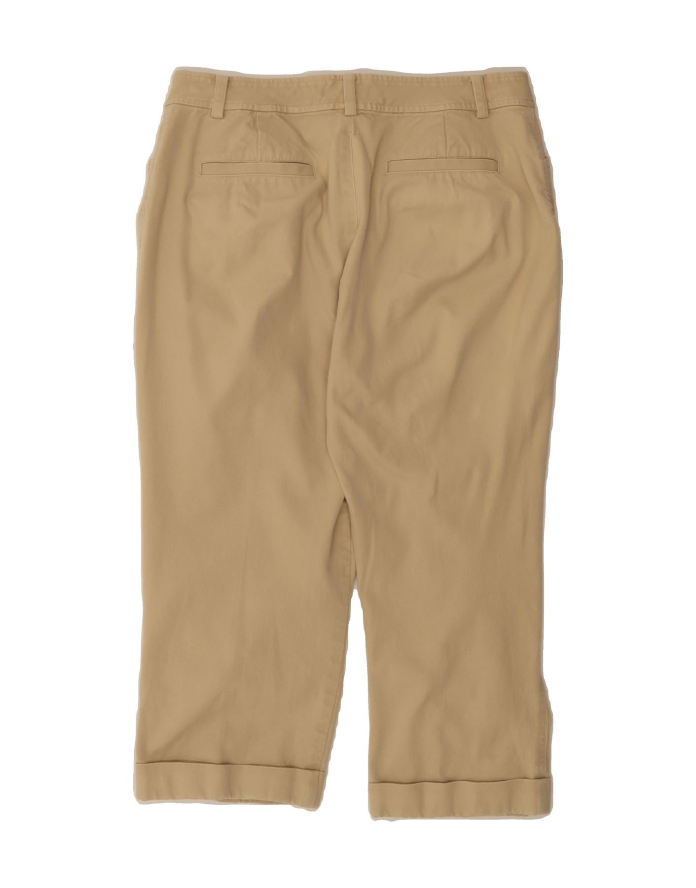 RALPH LAUREN Womens Straight Capri Trousers US 12 Large W31 L20 Beige Vintage Ralph Lauren and Second-Hand Ralph Lauren from Messina Hembry