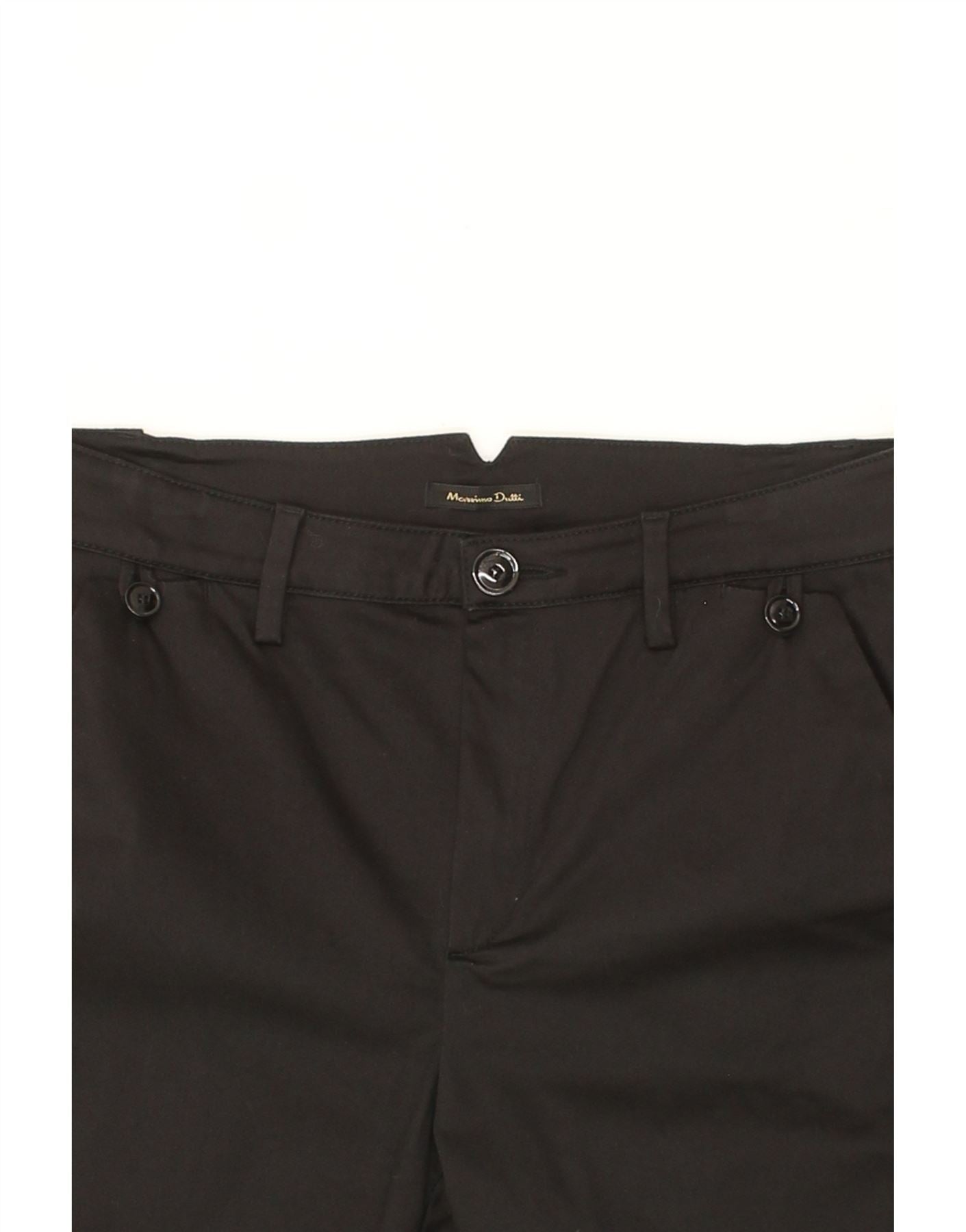 MASSIMO DUTTI Womens Slim Chino Trousers EU 36 XS W26 L29  Black Cotton Vintage Massimo Dutti and Second-Hand Massimo Dutti from Messina Hembry