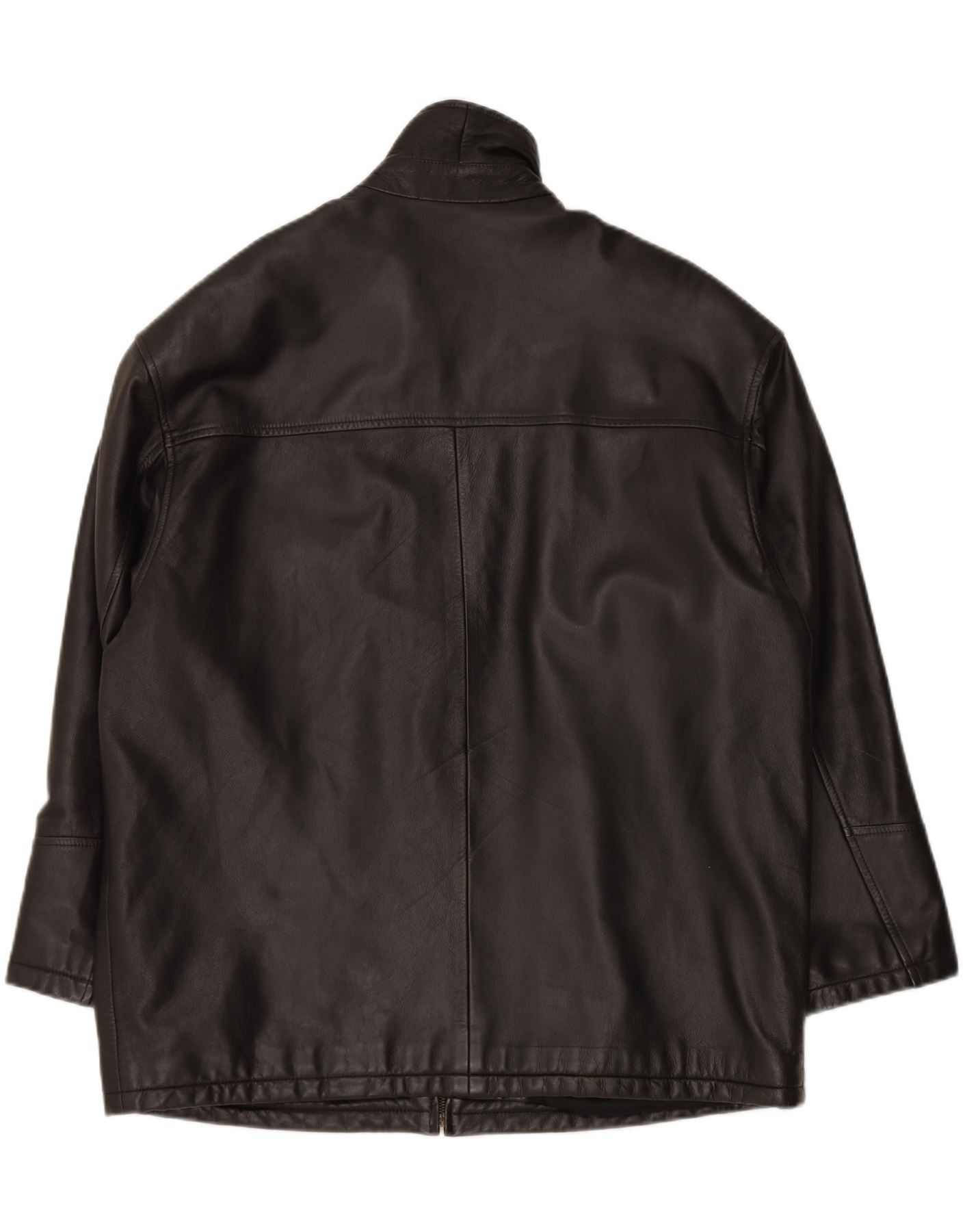 VINTAGE Mens Leather Jacket IT 50 Large Black Leather Vintage Vintage and Second-Hand Vintage from Messina Hembry