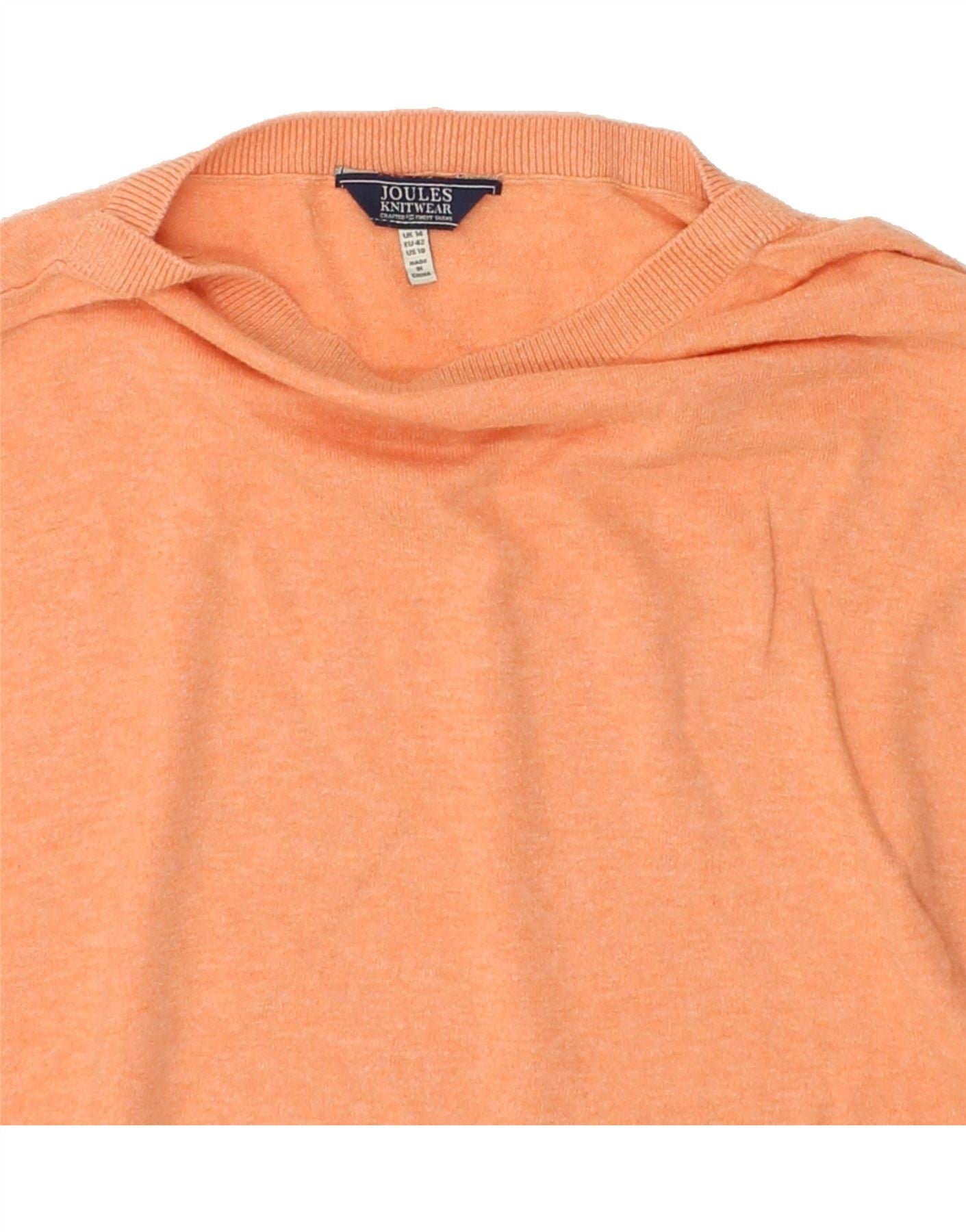 JOULES Womens Oversized Boat Neck Jumper Sweater UK 14 Medium  Orange Vintage Joules and Second-Hand Joules from Messina Hembry