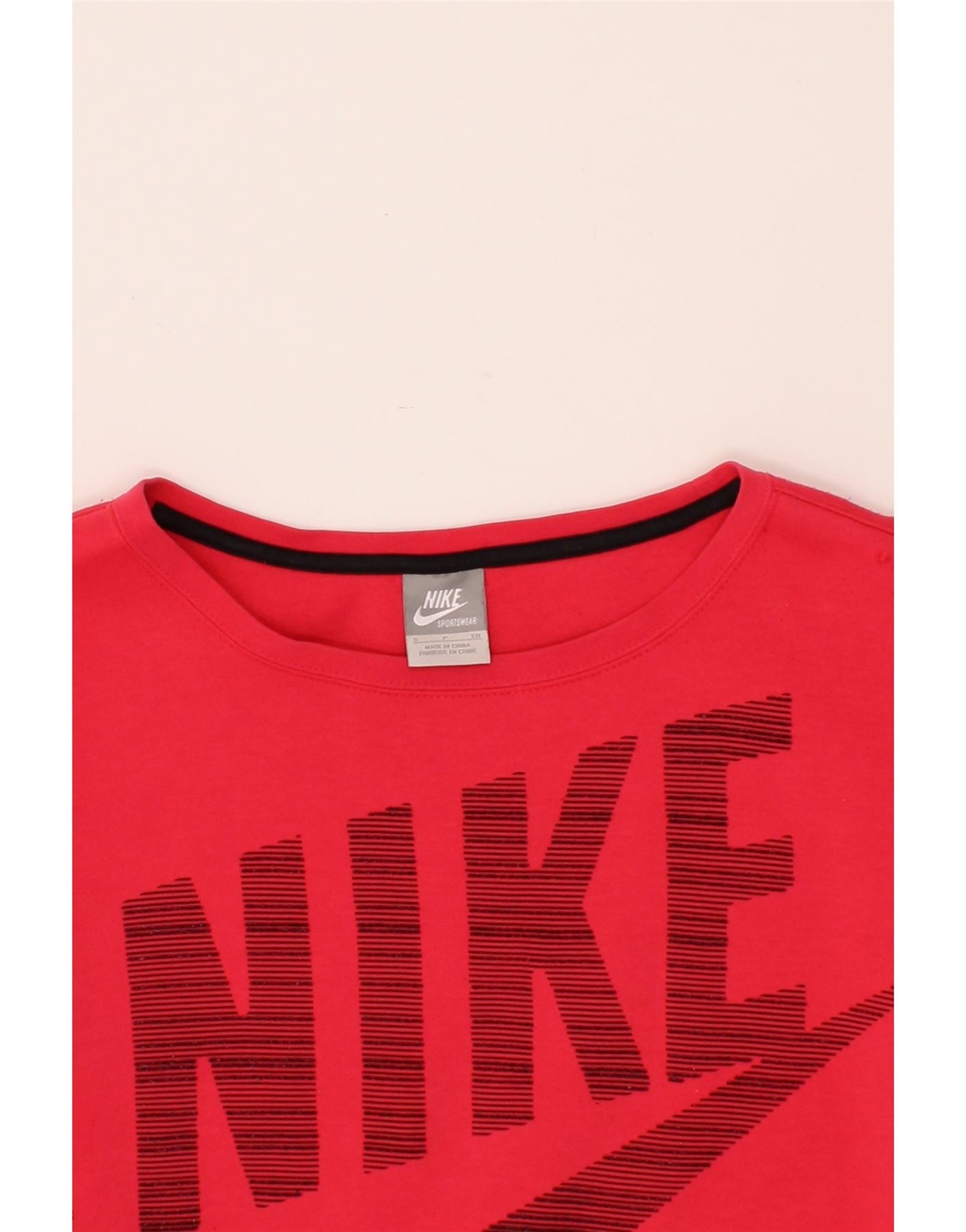 NIKE Womens Oversized Graphic Sweatshirt Jumper UK 10 Small Red Cotton Vintage Nike and Second-Hand Nike from Messina Hembry