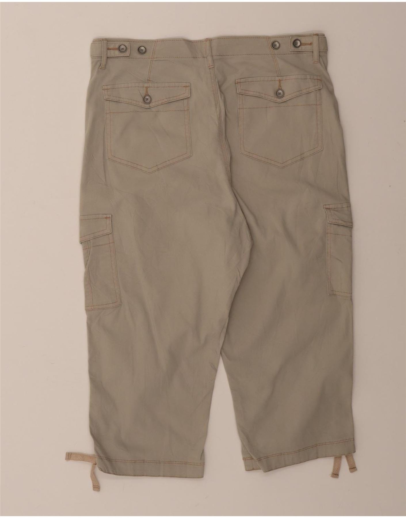 LEE Womens Straight Capri Trousers US 14 XL W36 L20 Grey Cotton Vintage Lee and Second-Hand Lee from Messina Hembry