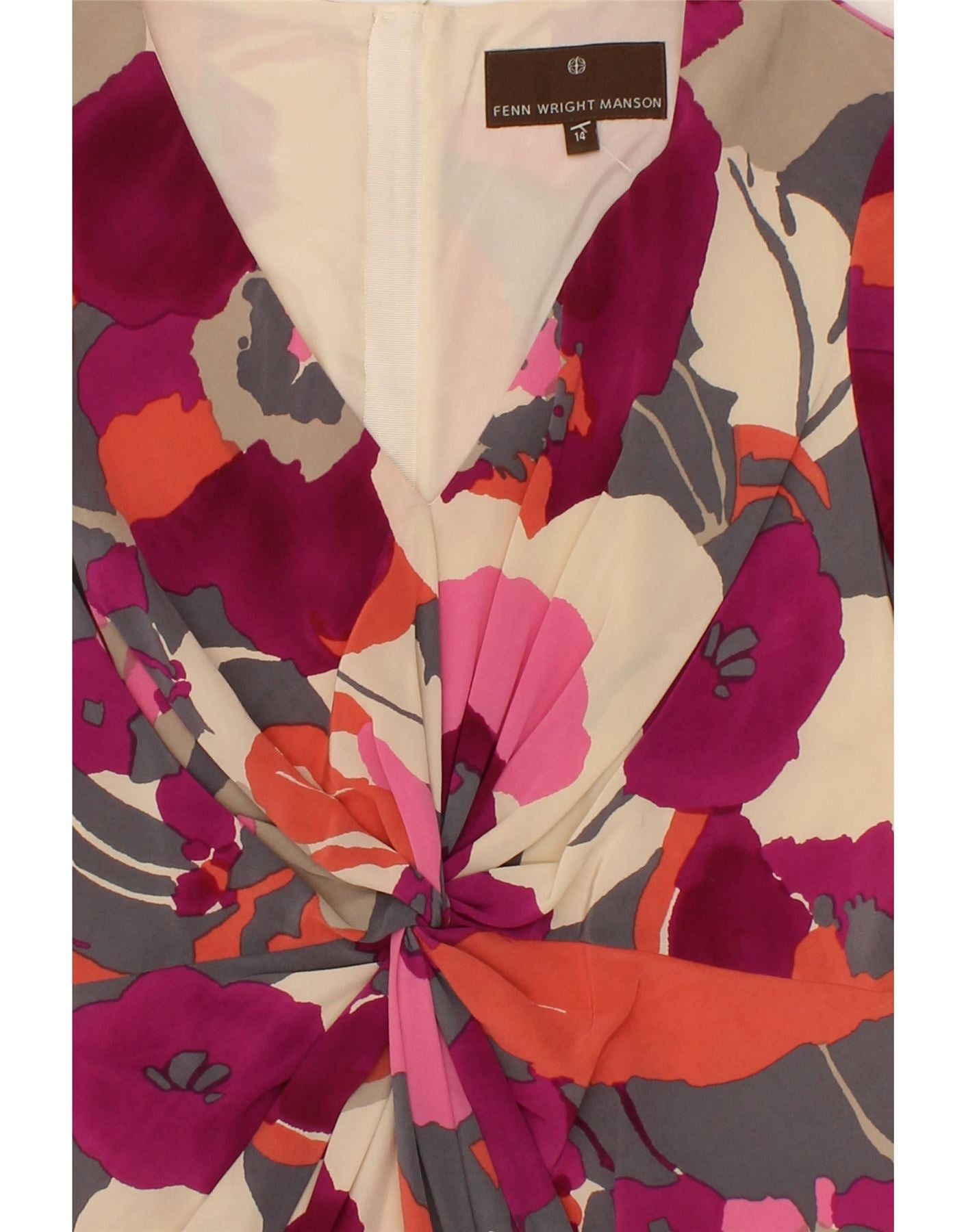 FENN WRIGHT MANSON Womens Sheath Dress UK 14 Large Multicoloured Floral Vintage Fenn Wright Manson and Second-Hand Fenn Wright Manson from Messina Hembry