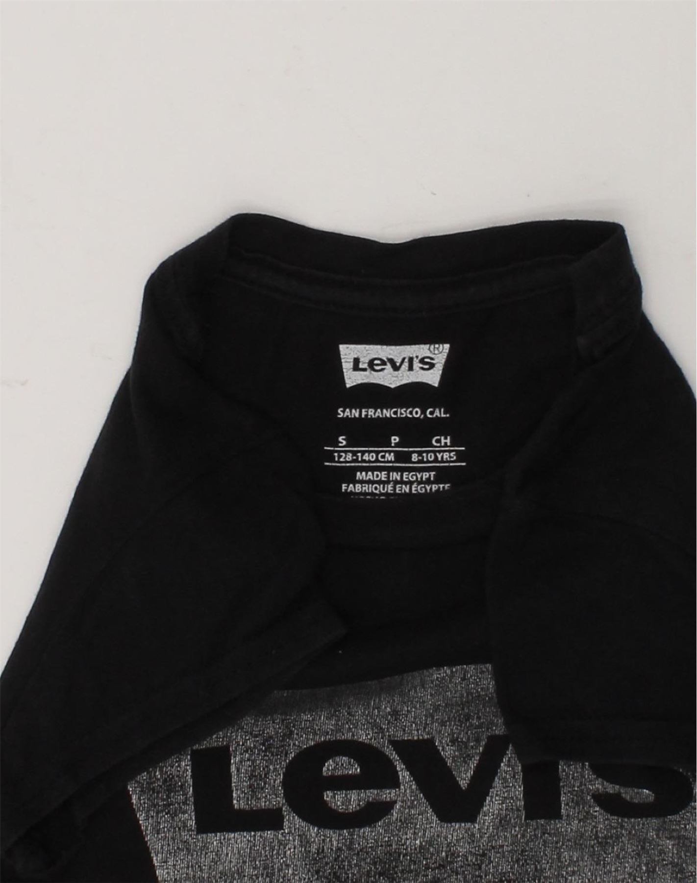 LEVI'S Girls Graphic T-Shirt Top 8-9 Years Small Black Cotton | Vintage Levi's | Thrift | Second-Hand Levi's | Used Clothing | Messina Hembry