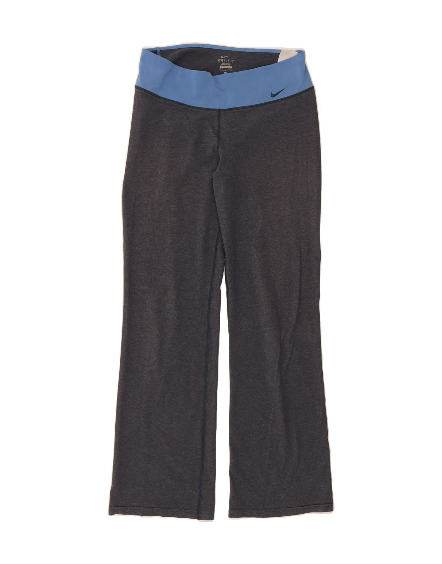 NIKE Womens Dri Fit Tracksuit Trousers UK 14 Medium  Grey Colourblock Vintage Nike and Second-Hand Nike from Messina Hembry