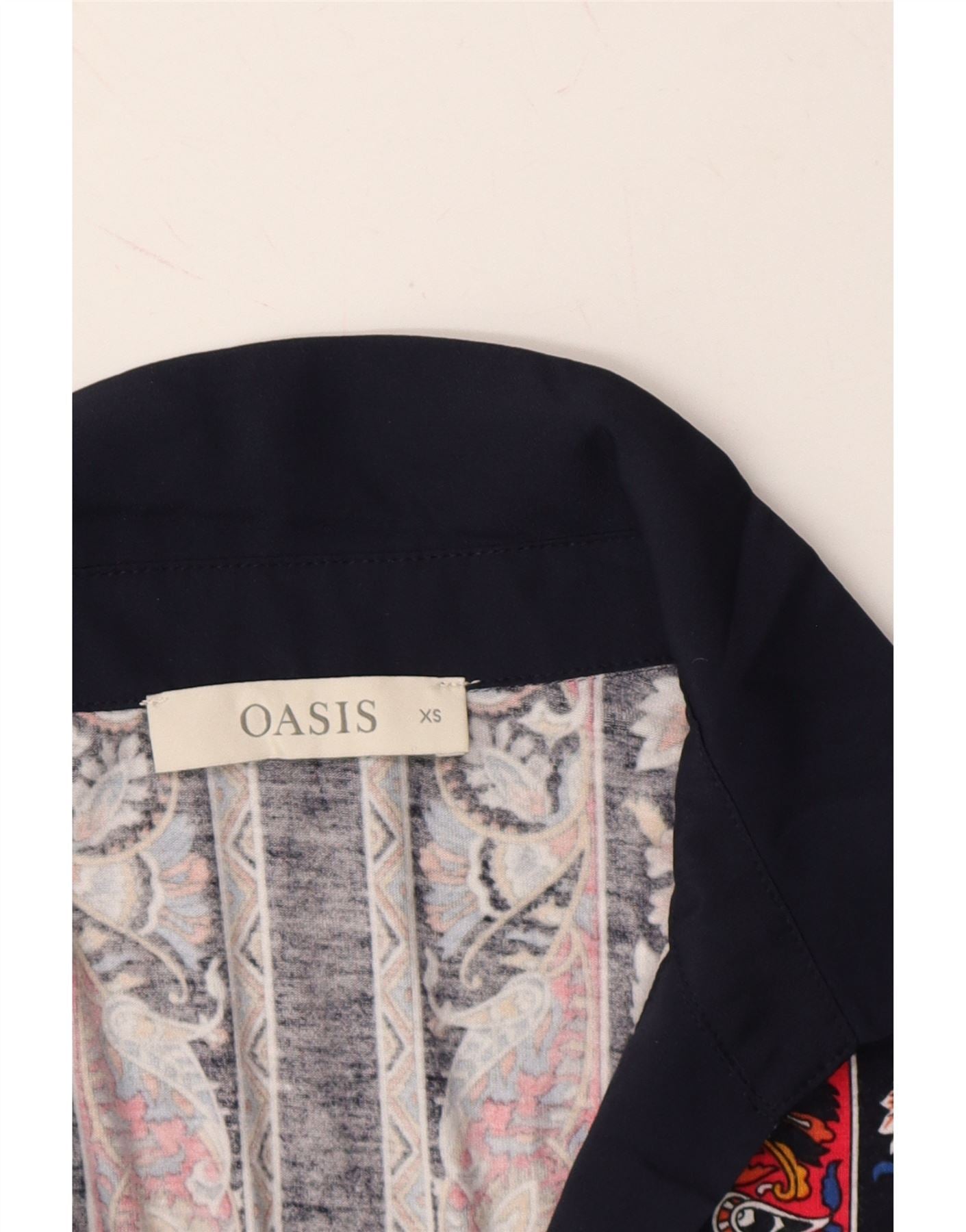 OASIS Womens Sleeveless Sheath Dress UK 6 XS Navy Blue Floral Viscose Vintage Oasis and Second-Hand Oasis from Messina Hembry