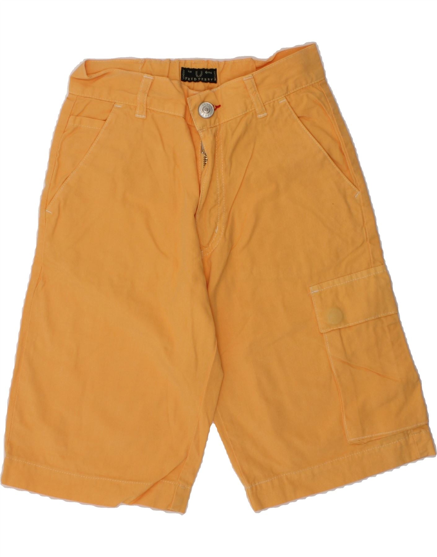 FRED PERRY Boys Cargo Bermuda Shorts 5-6 Years W22 Yellow Cotton | Vintage Fred Perry | Thrift | Second-Hand Fred Perry | Used Clothing | Messina Hembry