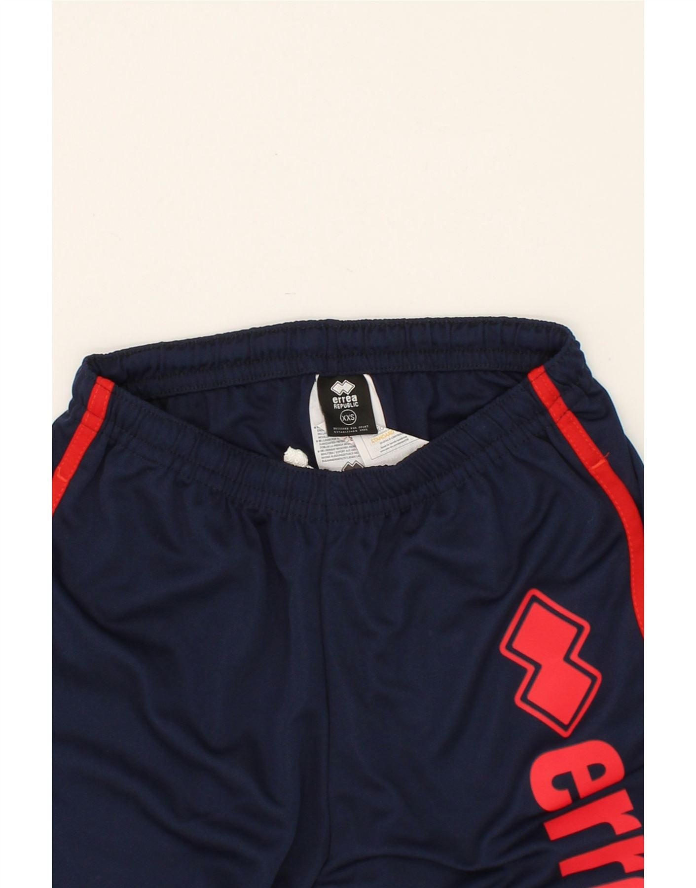 ERREA Womens Graphic Sport Shorts UK 2 2XS Navy Blue Polyester Vintage Errea and Second-Hand Errea from Messina Hembry