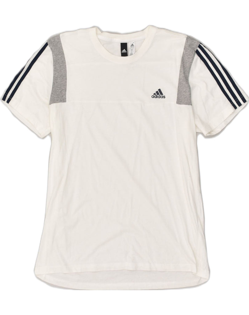 ADIDAS Mens T-Shirt Top Large White Cotton | Vintage Adidas | Thrift | Second-Hand Adidas | Used Clothing | Messina Hembry 