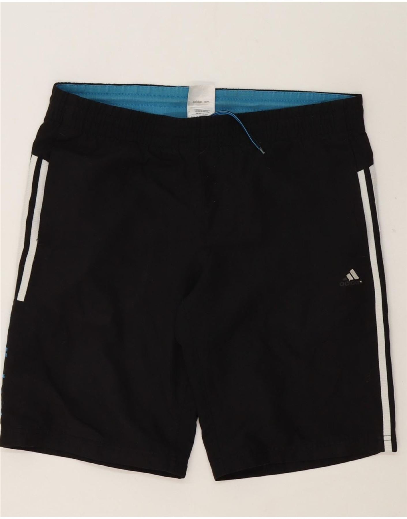ADIDAS Mens Graphic Sport Shorts Small Black Polyester Vintage Adidas and Second-Hand Adidas from Messina Hembry