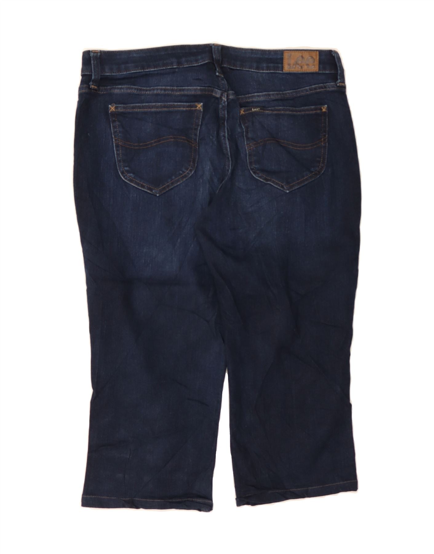 LEE Womens Mid Rise Regular Fit Capri Jeans US 12 Large W34 L20 Blue Vintage Lee and Second-Hand Lee from Messina Hembry