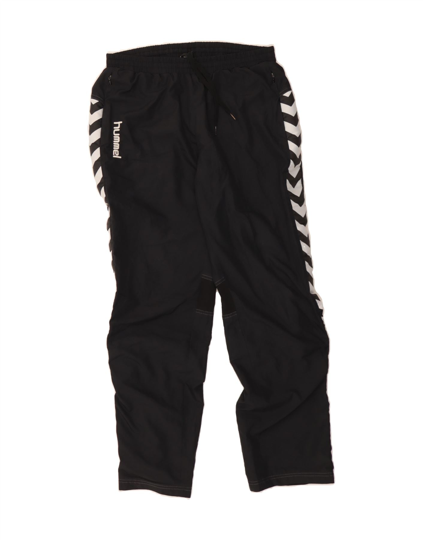 HUMMEL Mens Graphic Tracksuit Trousers Large Black Polyester Vintage Hummel and Second-Hand Hummel from Messina Hembry