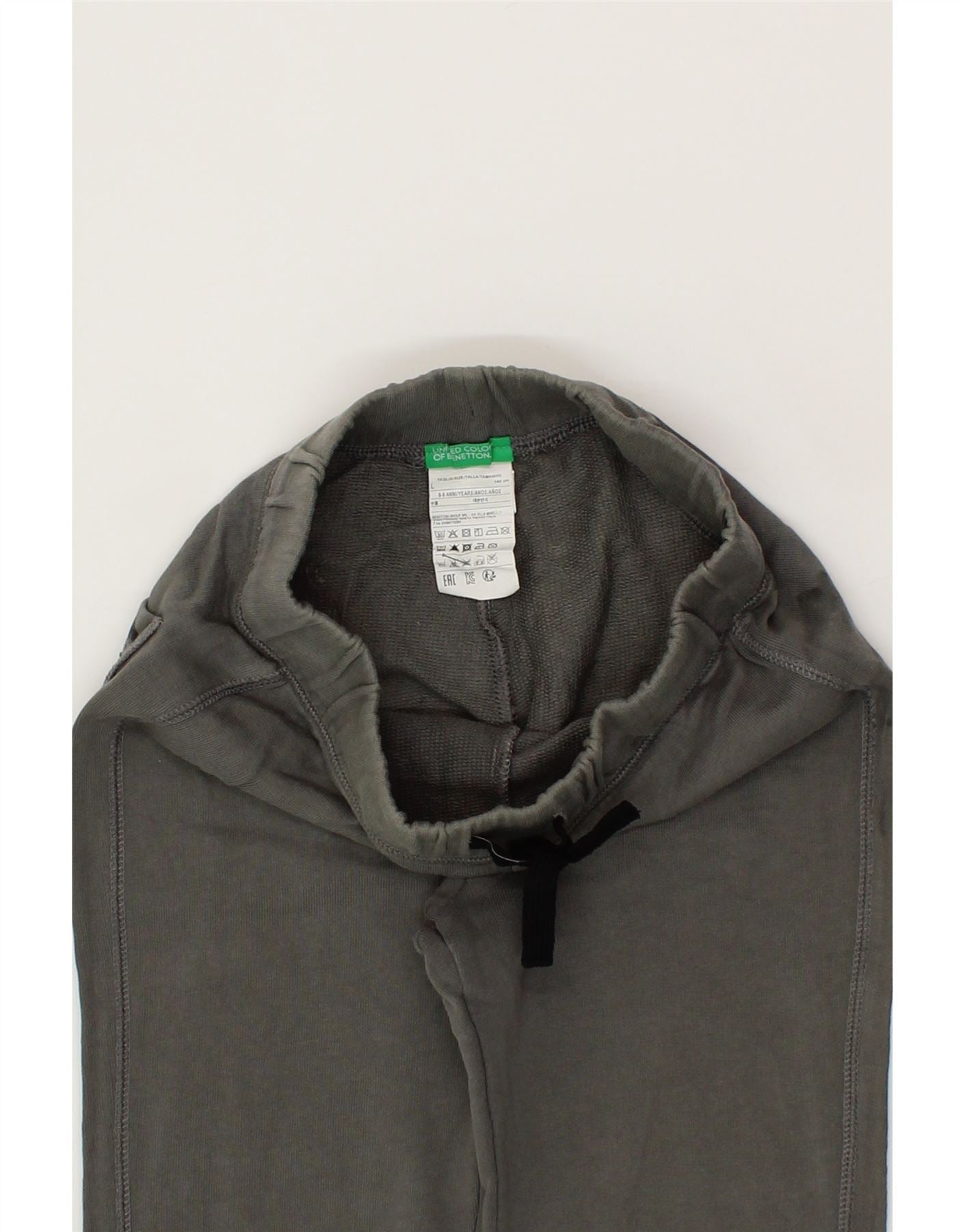 BENETTON Boys Graphic Tracksuit Trousers Joggers 8-9 Years  Large Grey Vintage Benetton and Second-Hand Benetton from Messina Hembry