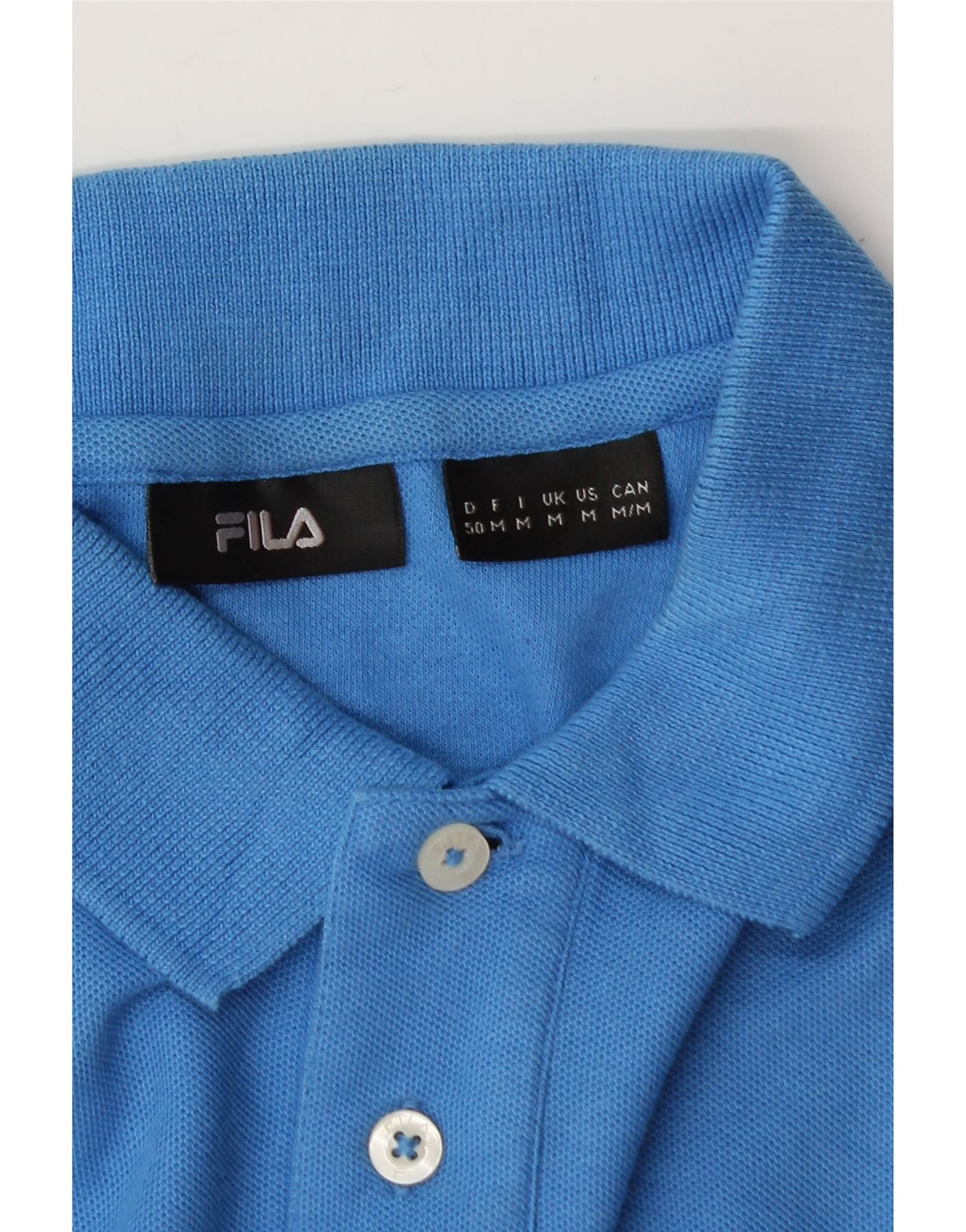 FILA Mens Polo Shirt Medium Blue Vintage Fila and Second-Hand Fila from Messina Hembry