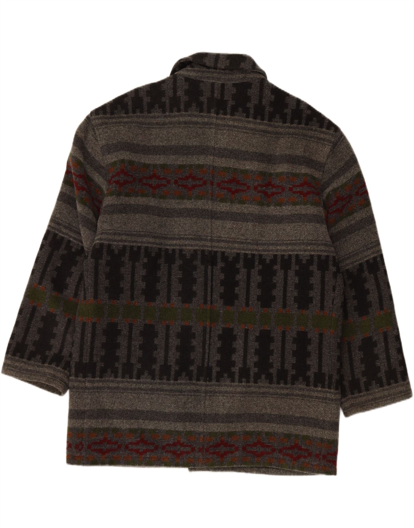 VINTAGE Mens 4 Button Blazer Jacket UK 42 XL Grey Geometric Wool Vintage Vintage and Second-Hand Vintage from Messina Hembry