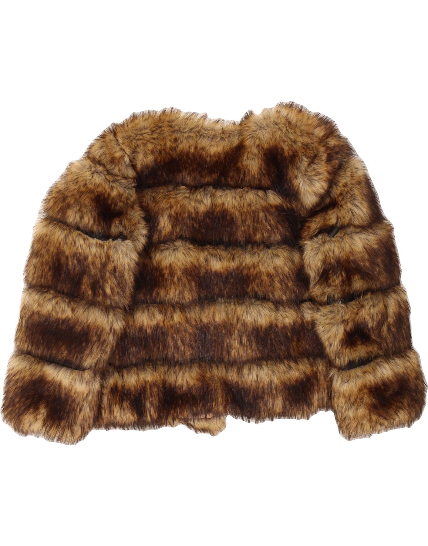 MR.YTG Womens Oversized Faux Fur Jacket UK 10 Small Brown Polyester Vintage MR.YTG and Second-Hand MR.YTG from Messina Hembry