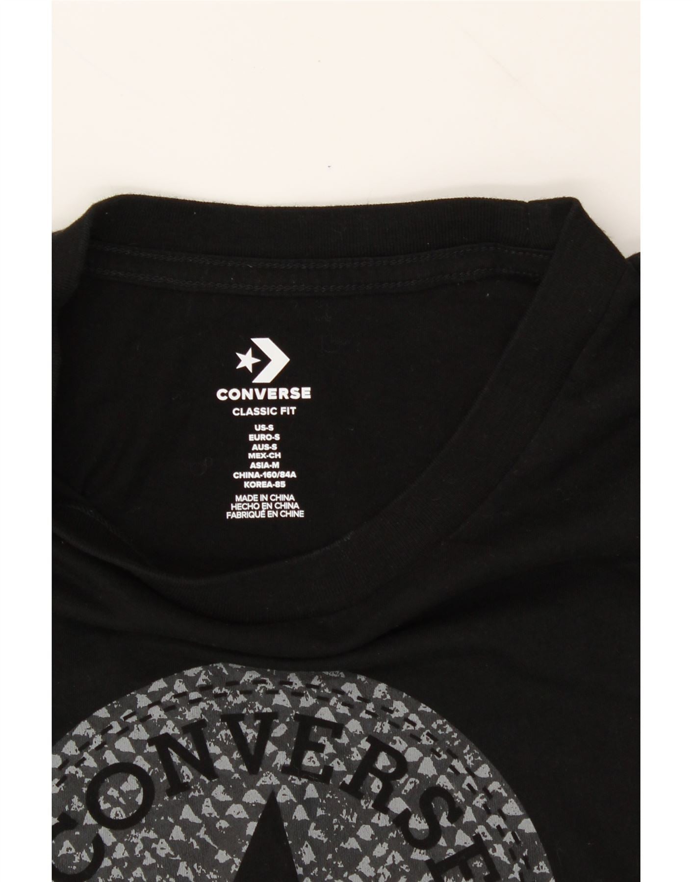 CONVERSE Womens Chuck Taylor Graphic T-Shirt Top UK 10 Small Black Vintage Converse and Second-Hand Converse from Messina Hembry