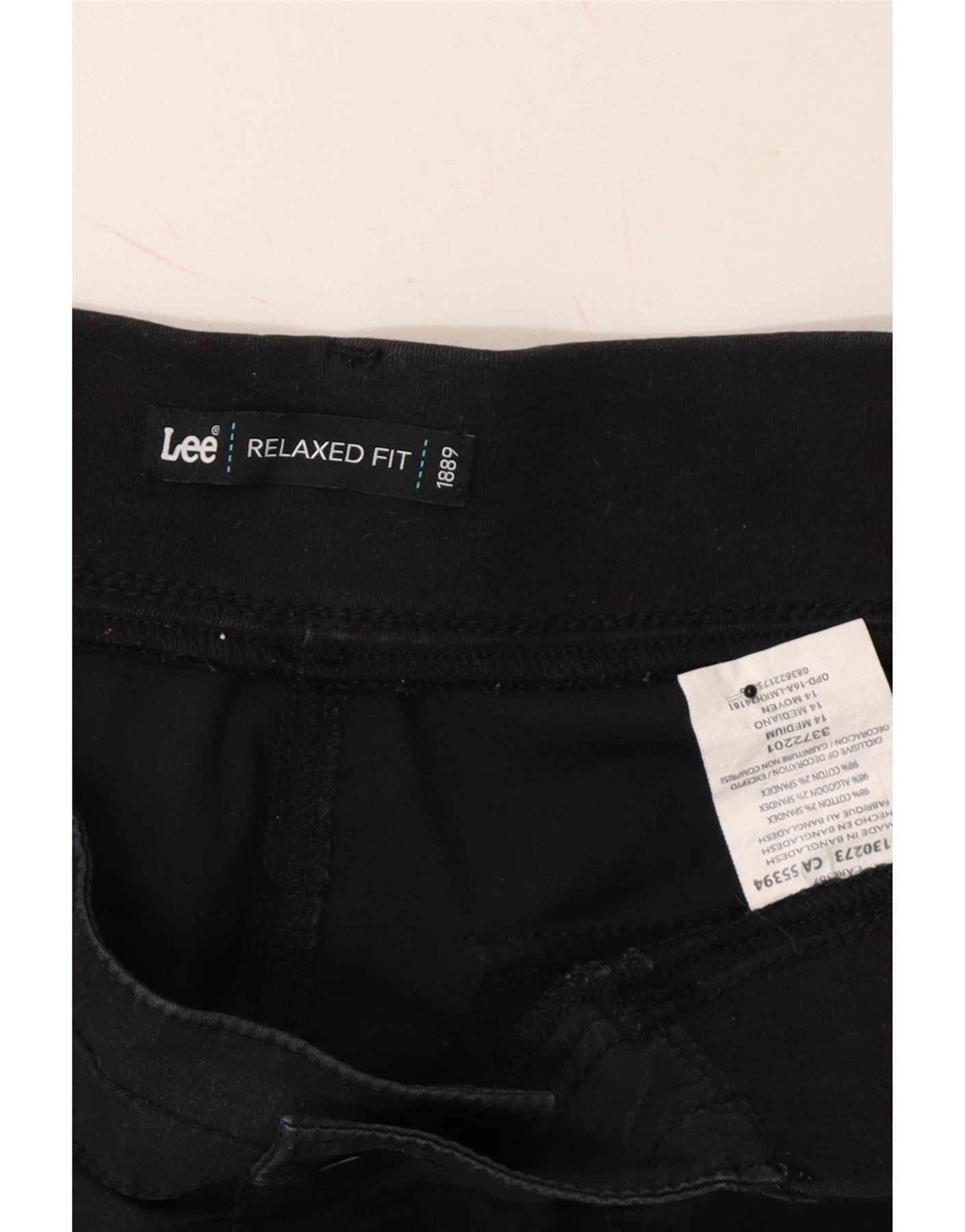 LEE Womens Relaxed Fit Cargo Capri Trousers US 14 XL W34 L20 Black Cotton Vintage Lee and Second-Hand Lee from Messina Hembry