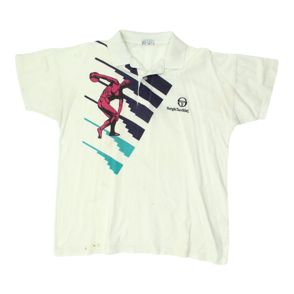 Vintage 90s Sergio Tacchini Pete Sampras Tennis Polo Shirt