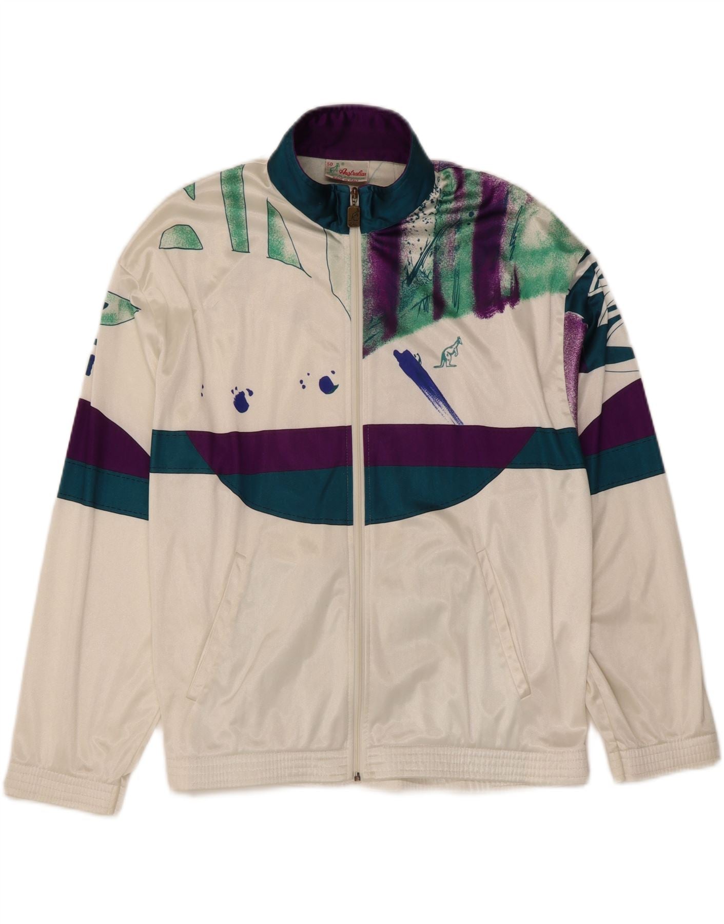 AUSTRALIAN L'ALPINA Mens Tracksuit Top Jacket IT 50 Medium White Vintage AUSTRALIAN L'ALPINA and Second-Hand AUSTRALIAN L'ALPINA from Messina Hembry