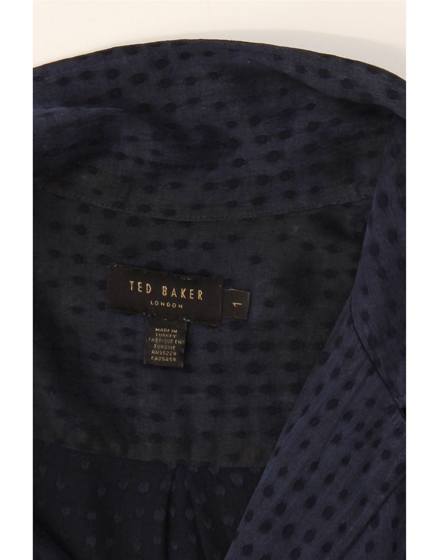 TED BAKER Womens Oversized Maxi Dress Size 1 XS Navy Blue Spotted Vintage Ted Baker and Second-Hand Ted Baker from Messina Hembry