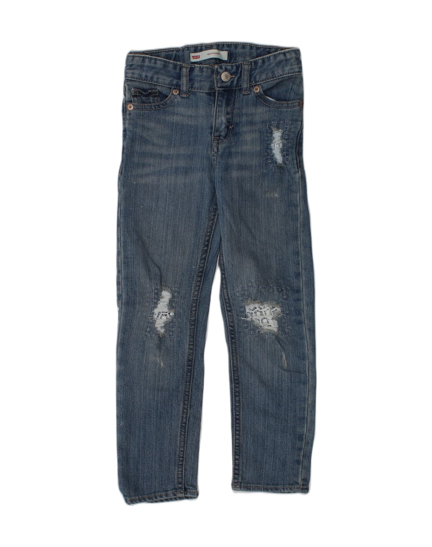 LEVI'S Girls Boyfriend Straight Jeans 4-5 Years W22 L19 Blue Cotton | Vintage Levi's | Thrift | Second-Hand Levi's | Used Clothing | Messina Hembry