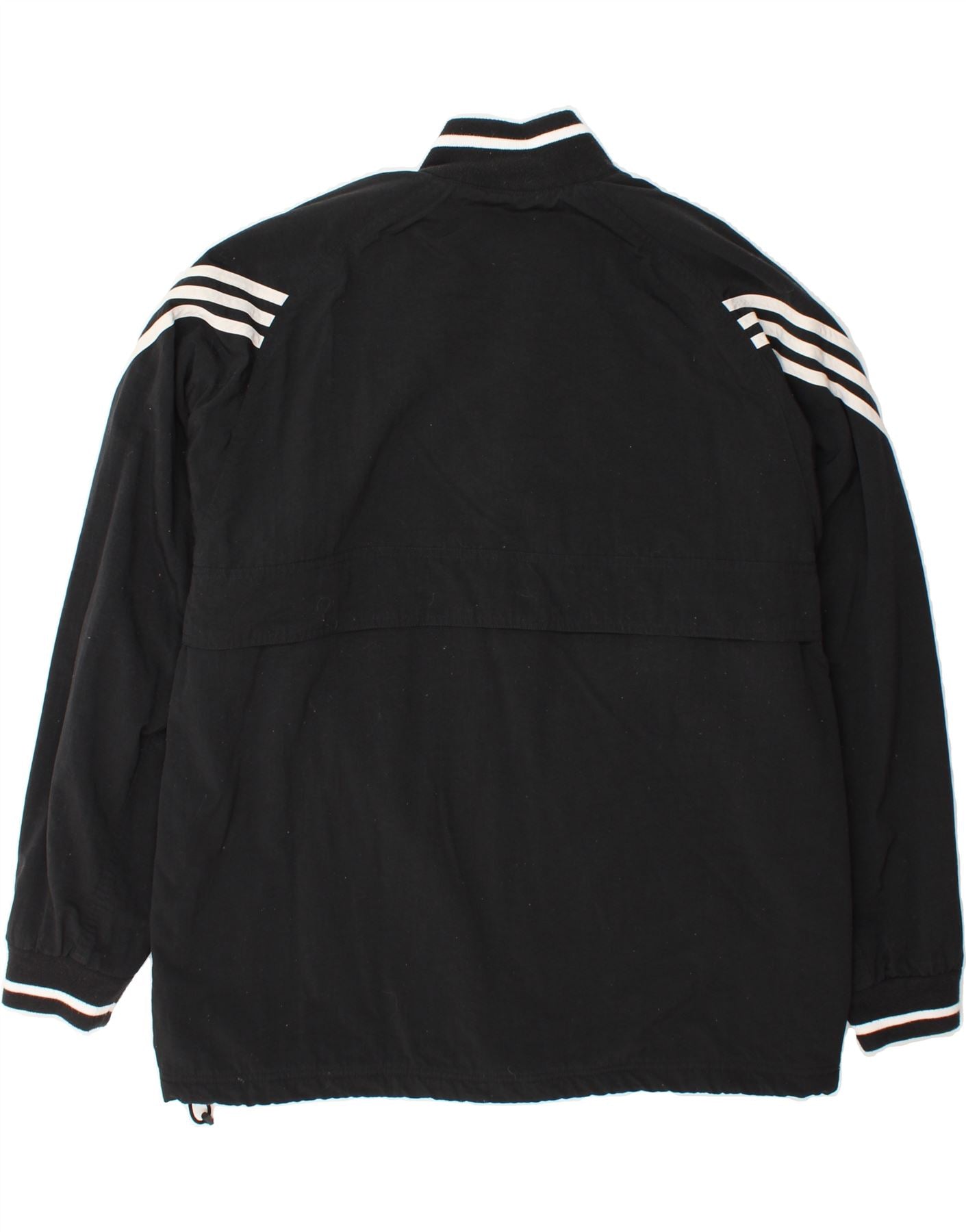 ADIDAS Mens Pullover Windbreaker Jacket UK 42 XL Black Vintage Adidas and Second-Hand Adidas from Messina Hembry