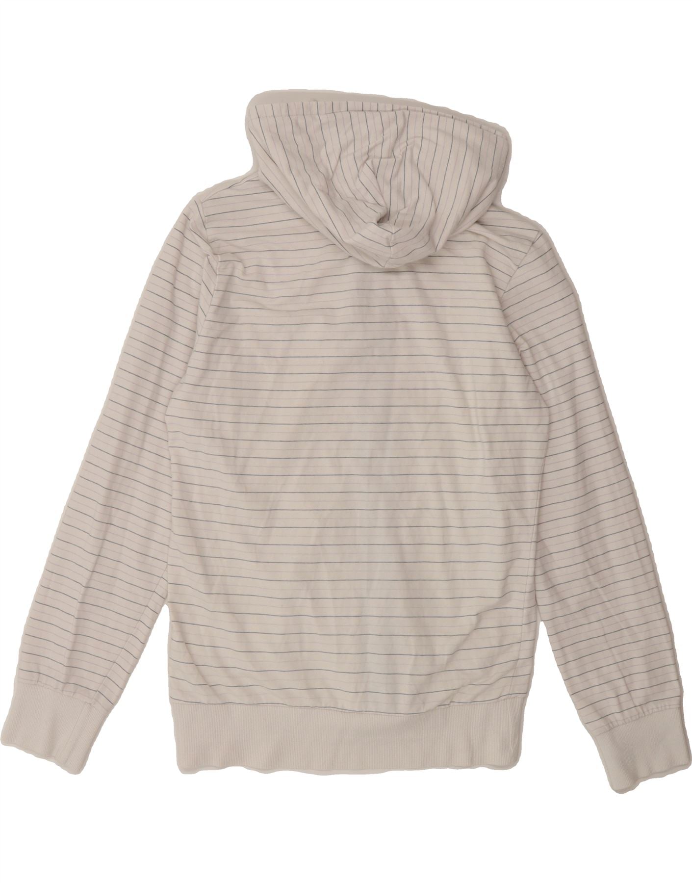 FRED PERRY Girls Zip Hoodie Sweater 12-13 Years Large  White Striped Vintage Fred Perry and Second-Hand Fred Perry from Messina Hembry