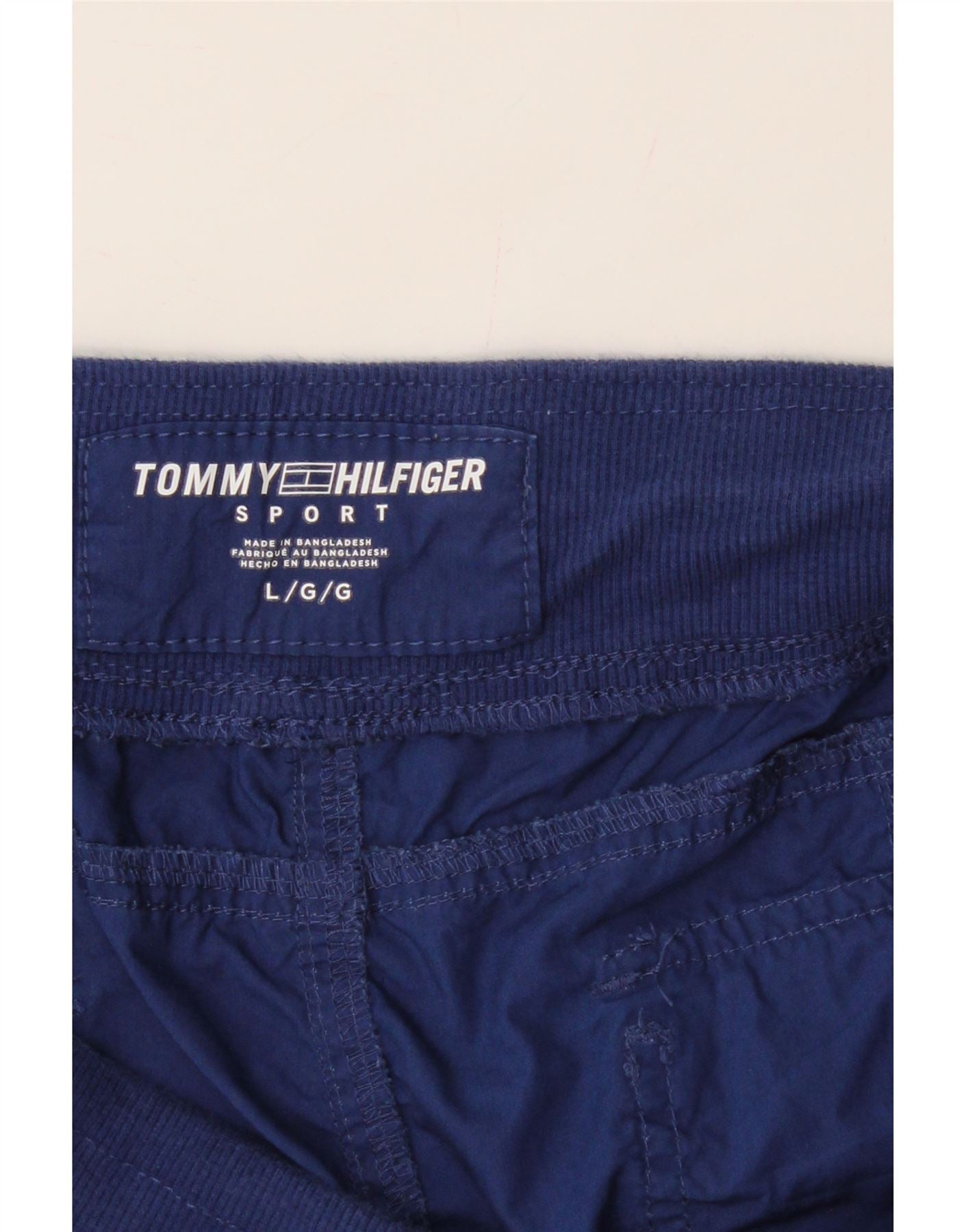 TOMMY HILFIGER Womens Bermuda Shorts Large W34 L20 Navy Blue Cotton Vintage Tommy Hilfiger and Second-Hand Tommy Hilfiger from Messina Hembry