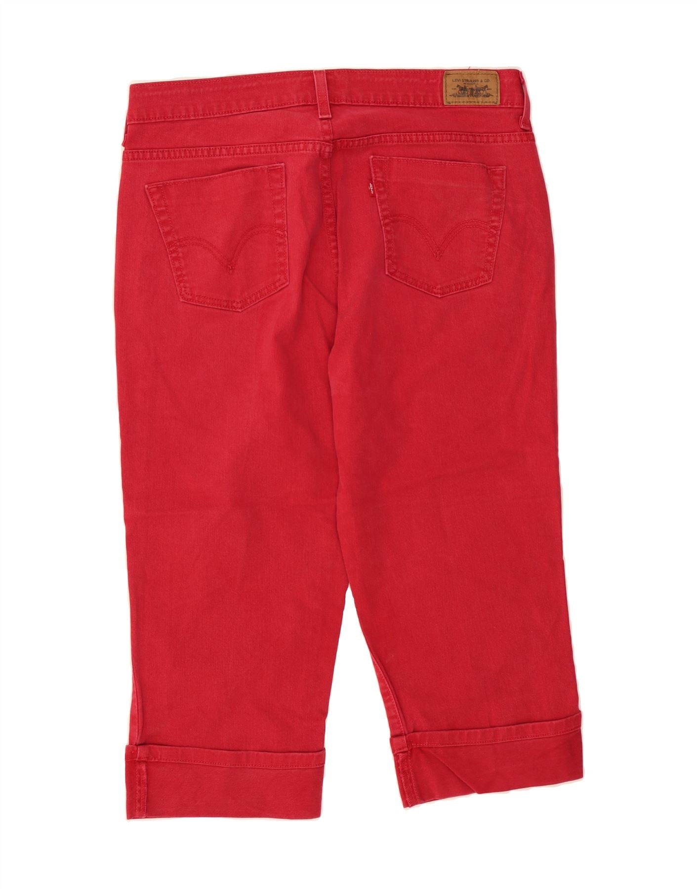 LEVI'S Womens 515 Capri Jeans US 12 Large W34 L20 Red Cotton Vintage Levi's and Second-Hand Levi's from Messina Hembry