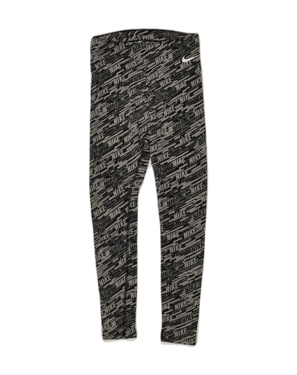 NIKE Womens Graphic Leggings UK 4 XS W22 L26 Grey Cotton, Vintage & Second-Hand  Clothing Online
