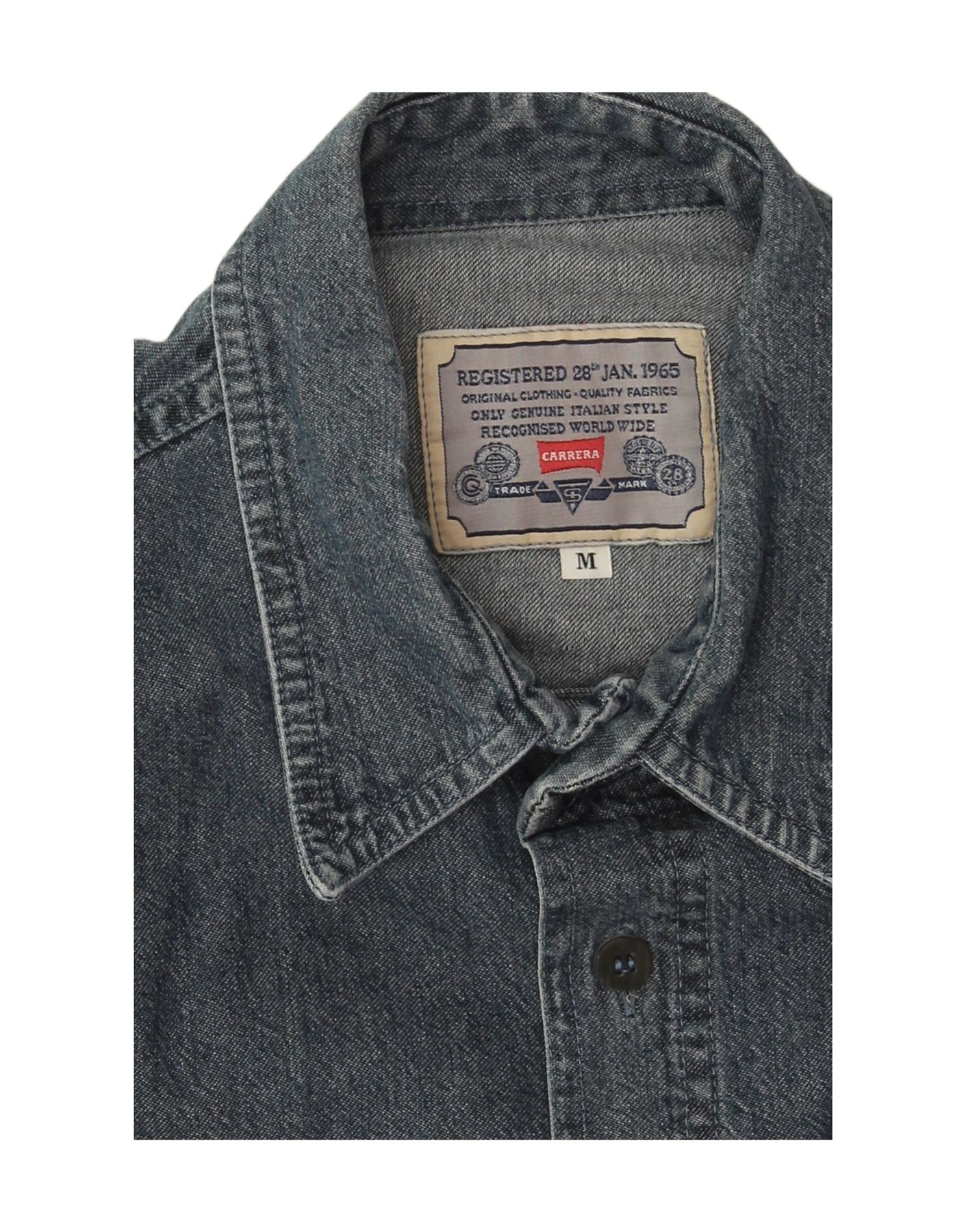 CARRERA Mens Denim Shirt Medium Blue Vintage Carrera and Second-Hand Carrera from Messina Hembry
