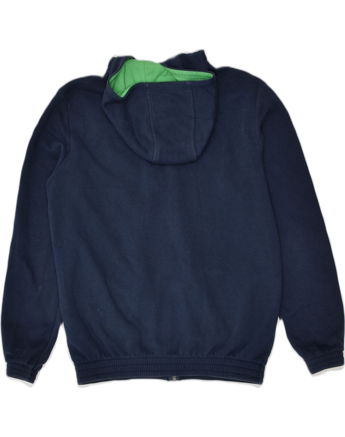 ADIDAS Boys Graphic Zip Hoodie Sweater 13-14 Years Navy Blue Cotton | Vintage Adidas | Thrift | Second-Hand Adidas | Used Clothing | Messina Hembry