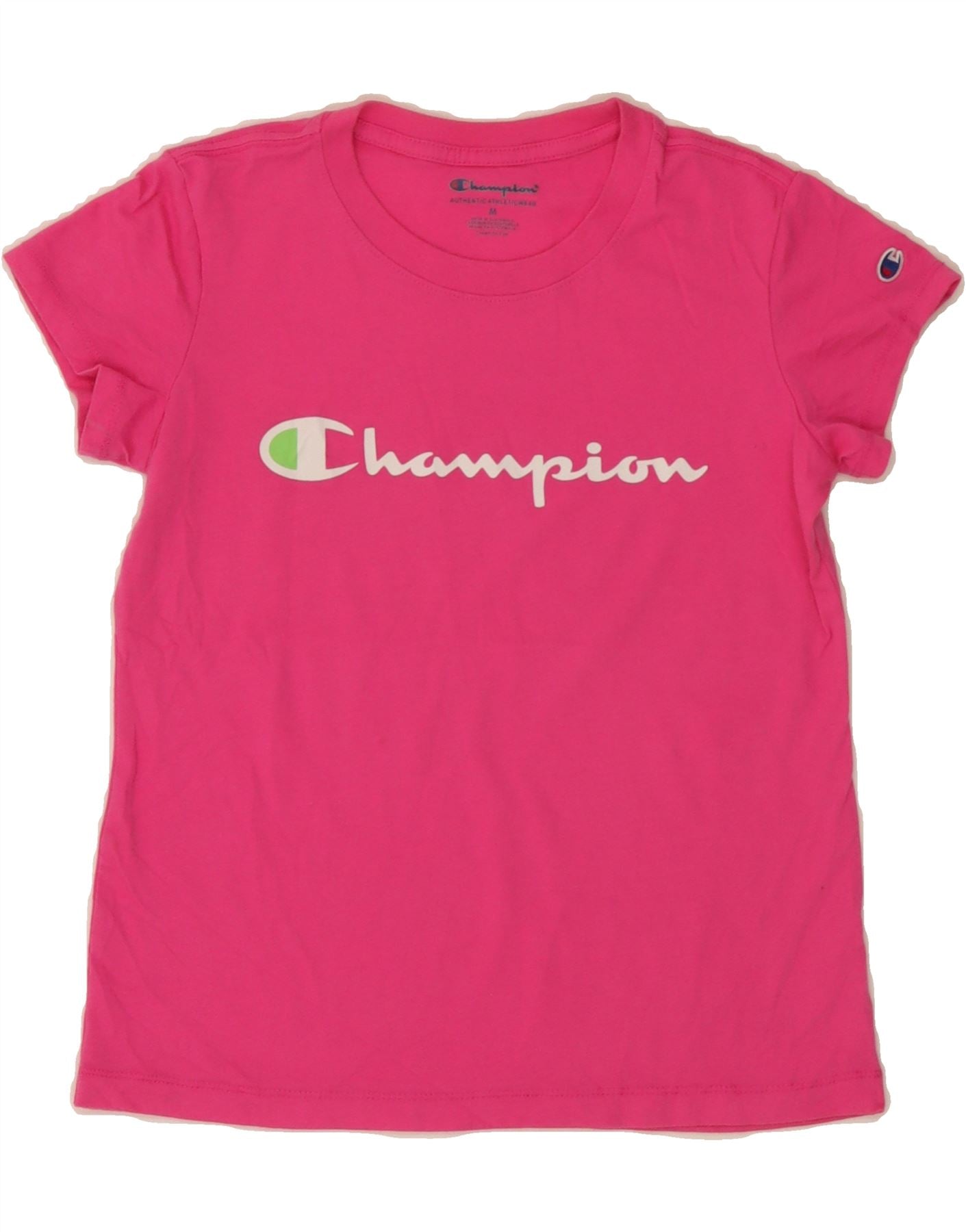 CHAMPION Girls Graphic T-Shirt Top 9-10 Years Medium Pink Vintage Champion and Second-Hand Champion from Messina Hembry