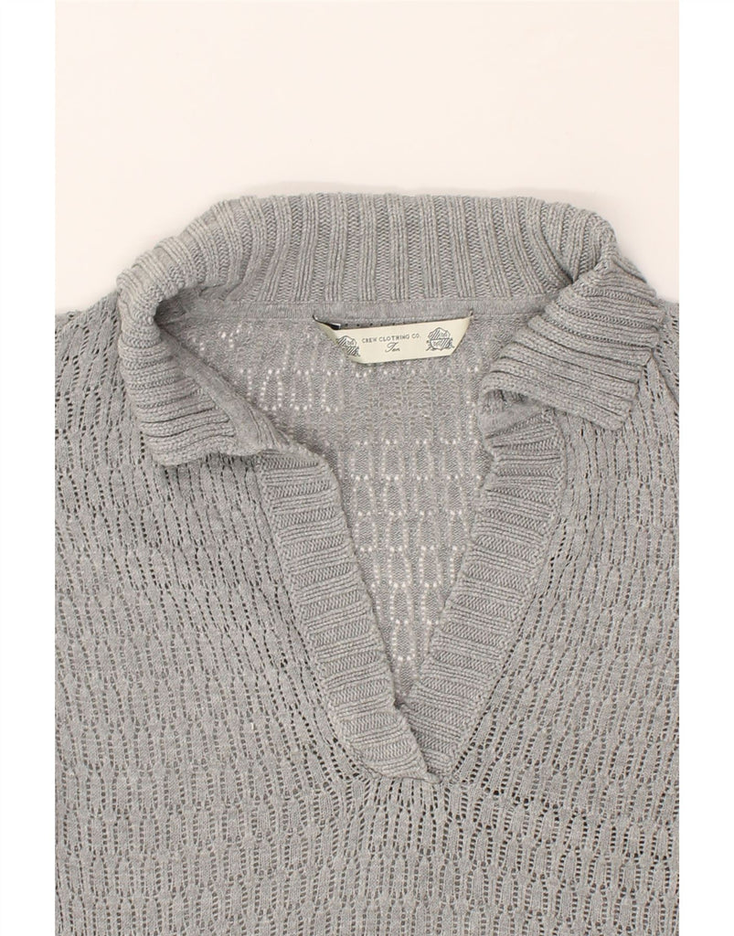 CREW CLOTHING Womens Polo Neck Jumper Sweater UK 10 Small Grey | Vintage Crew Clothing | Thrift | Second-Hand Crew Clothing | Used Clothing | Messina Hembry 