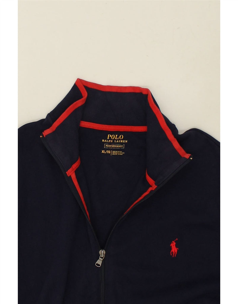 POLO RALPH LAUREN Mens Tall Graphic Tracksuit Top Jacket XL Navy Blue | Vintage Polo Ralph Lauren | Thrift | Second-Hand Polo Ralph Lauren | Used Clothing | Messina Hembry 