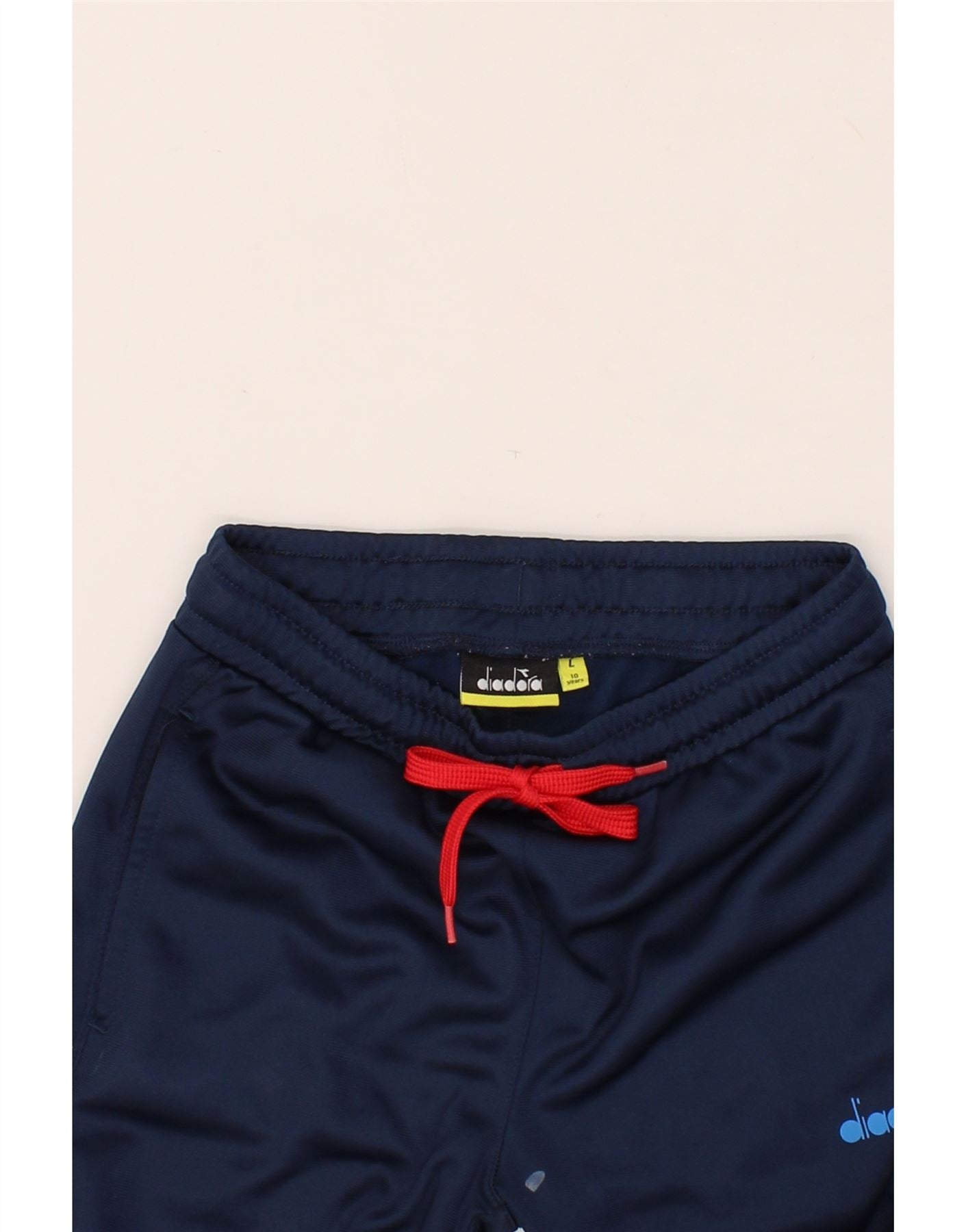 DIADORA Girls Tracksuit Trousers Joggers 9-10 Years Large Navy Blue Vintage Diadora and Second-Hand Diadora from Messina Hembry