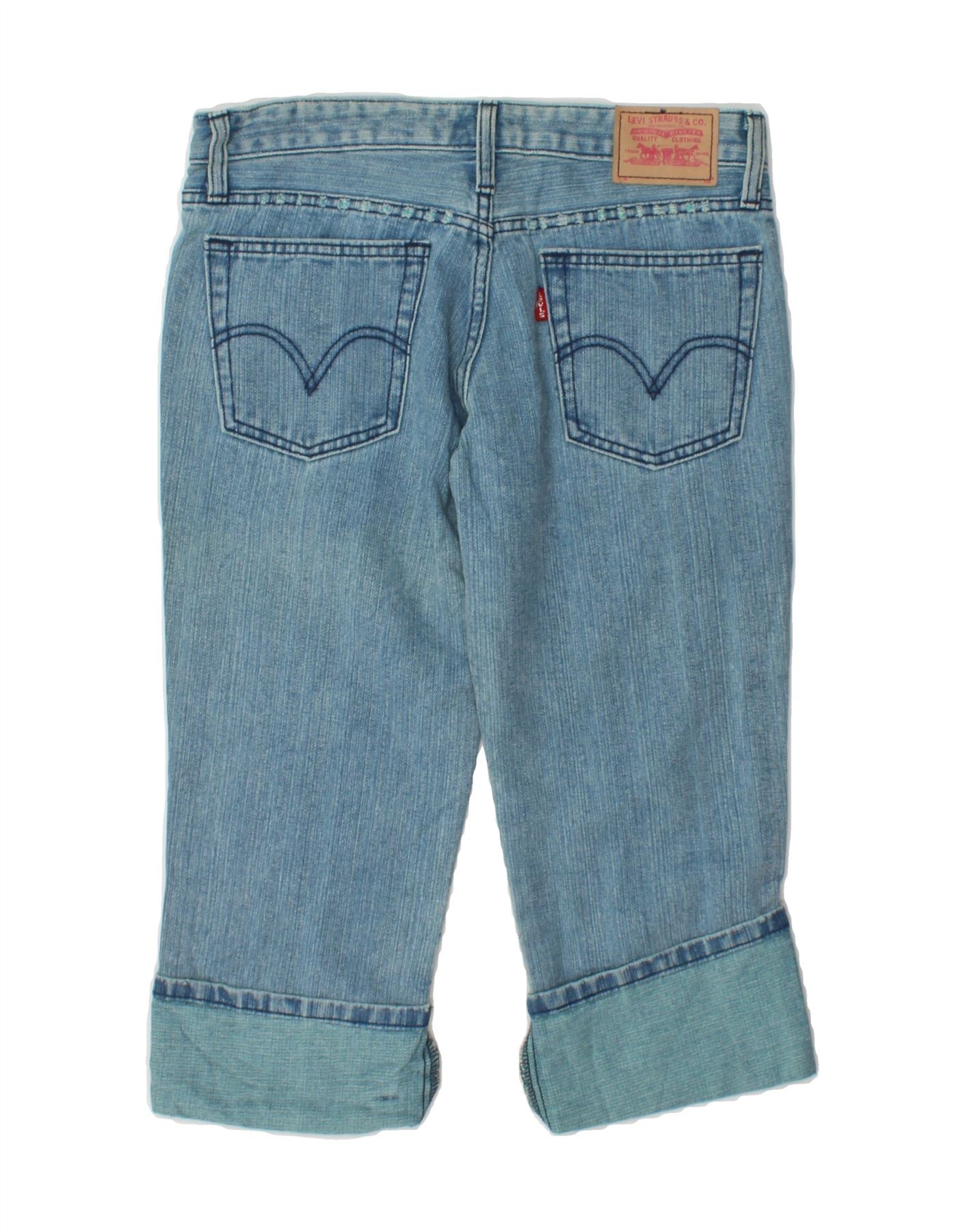 LEVI'S Womens Capri Jeans US 7 Medium W31 L20 Blue Ramie Vintage Levi's and Second-Hand Levi's from Messina Hembry