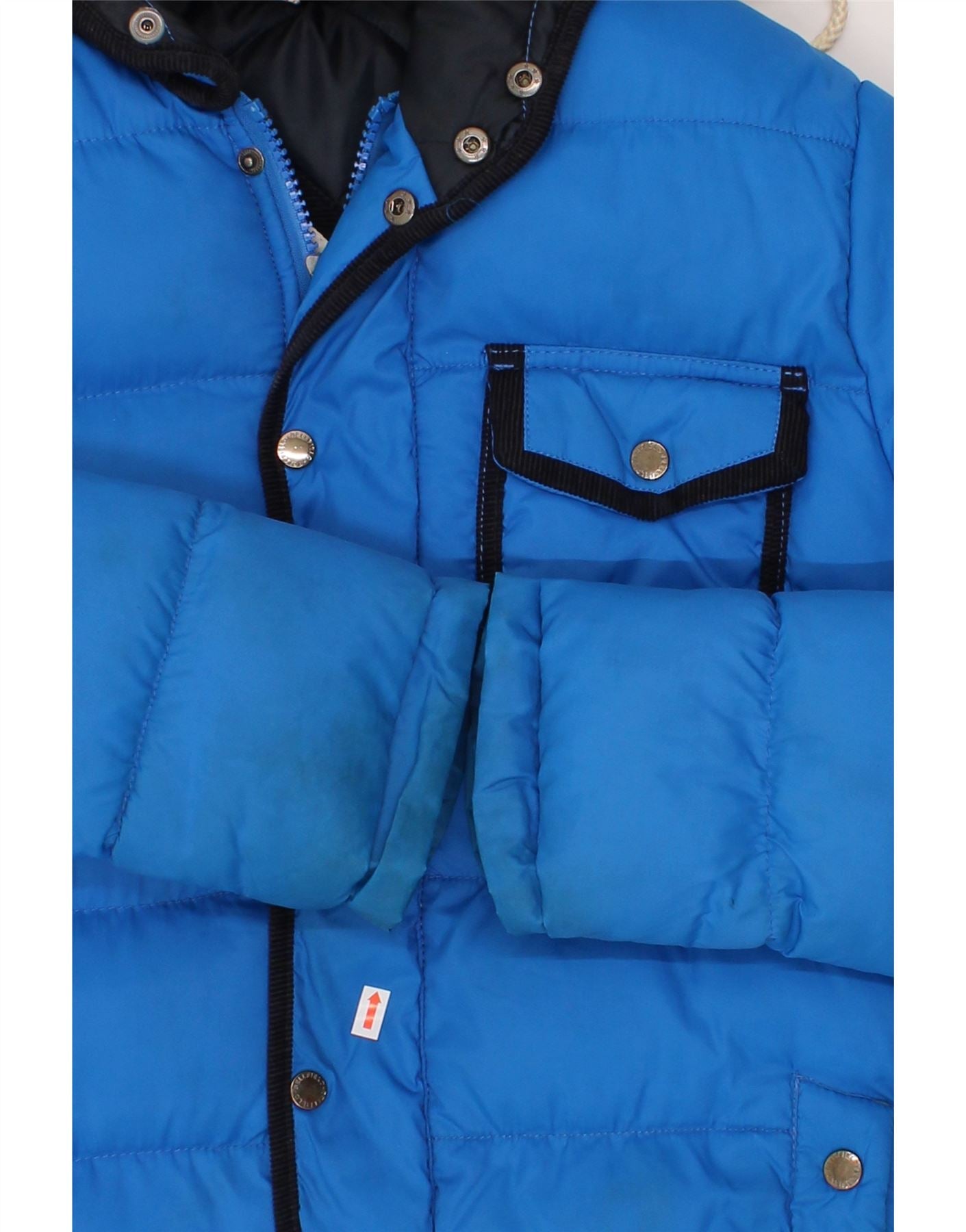 BELLFIELD Mens Hooded Padded Jacket UK 38 Medium Blue Nylon Vintage Bellfield and Second-Hand Bellfield from Messina Hembry