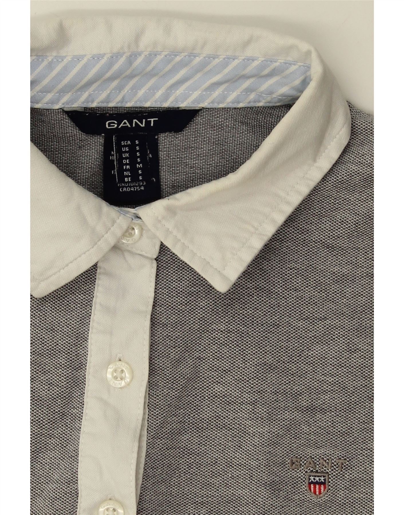 GANT Womens Polo Shirt UK 10 Small Grey Cotton Vintage Gant and Second-Hand Gant from Messina Hembry