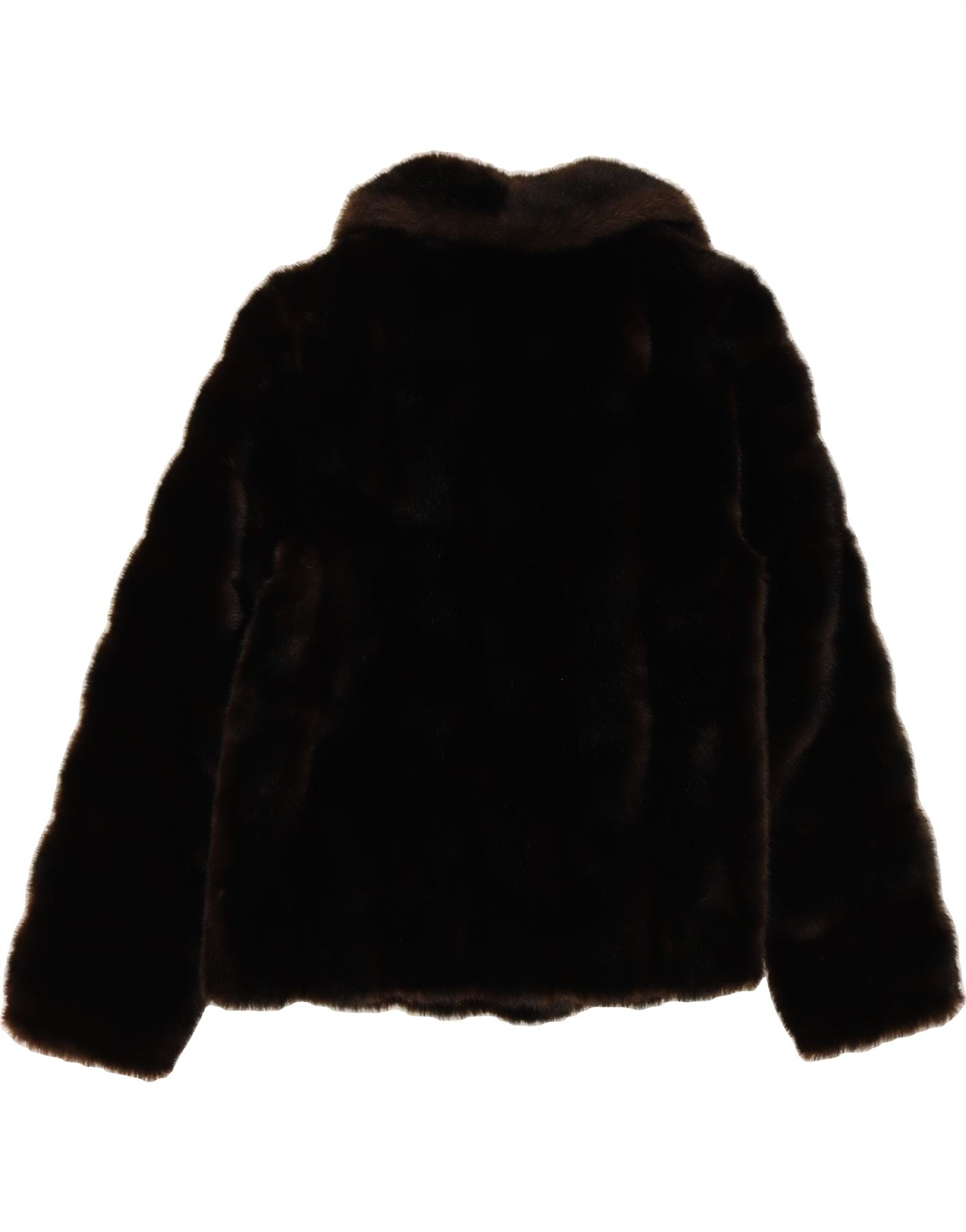 TISSAVEL Womens Faux Fur Jacket UK 14 Medium Brown Acrylic Vintage Tissavel and Second-Hand Tissavel from Messina Hembry