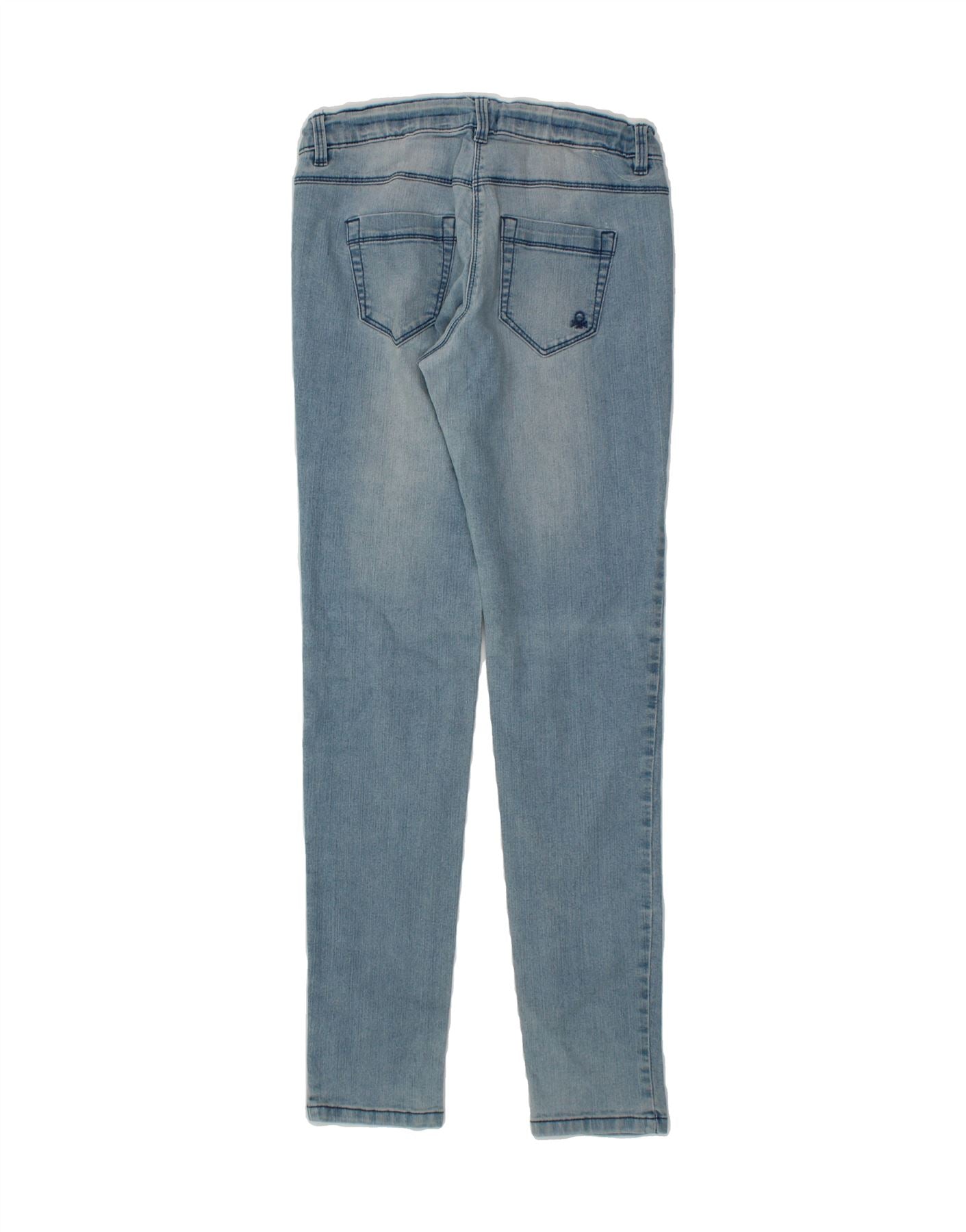 BENETTON Girls Skinny Jeans 15-16 Years 3XL  W28 L31  Blue Vintage Benetton and Second-Hand Benetton from Messina Hembry