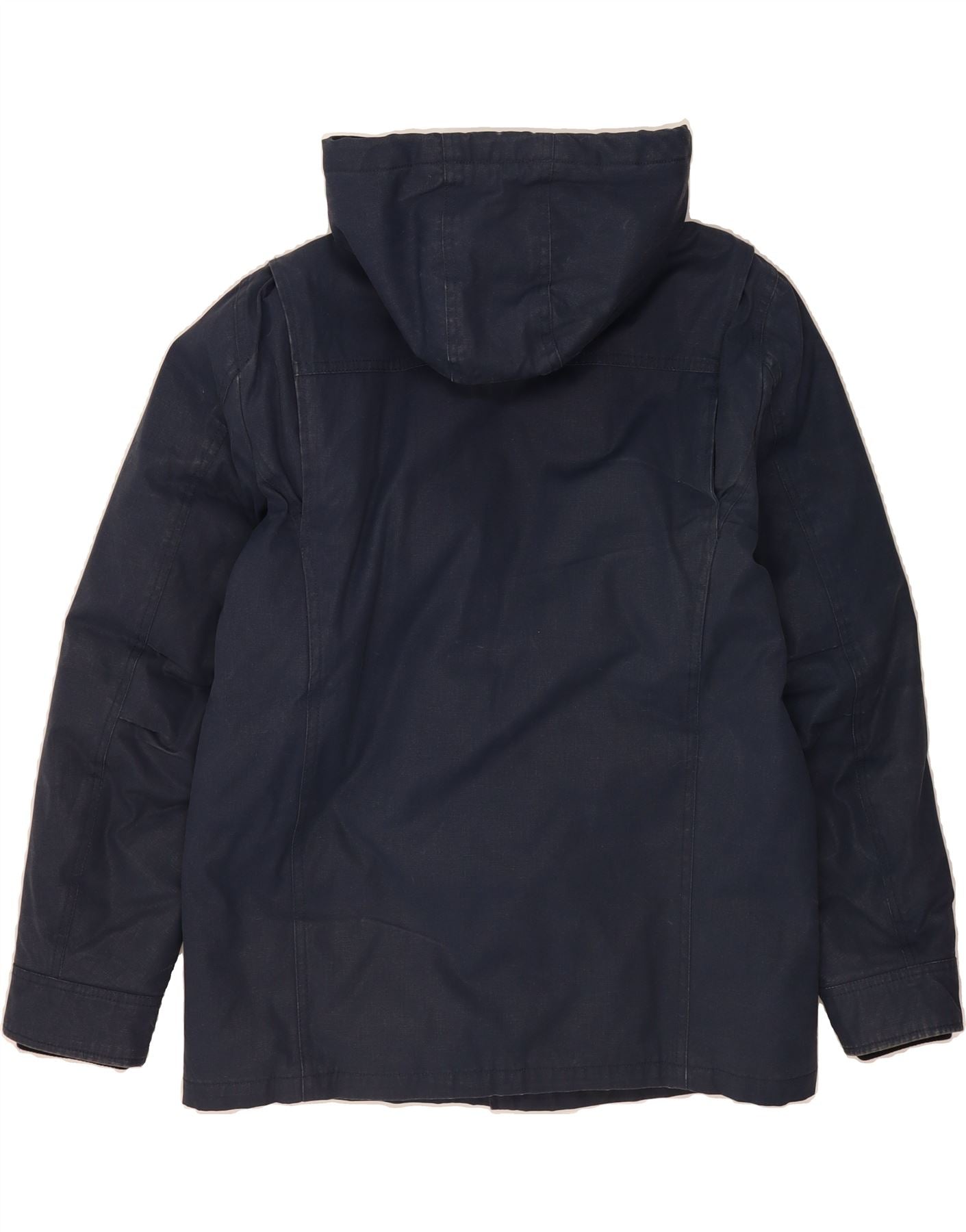 LEE Mens Hooded Padded Jacket UK 38 Medium Navy Blue Polyester Vintage Lee and Second-Hand Lee from Messina Hembry