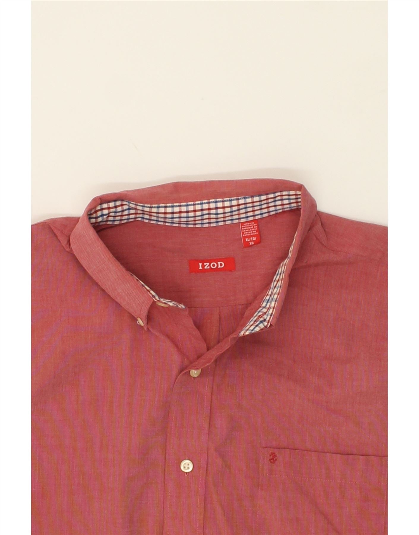 IZOD Mens Shirt XL Red Cotton Vintage Izod and Second-Hand Izod from Messina Hembry